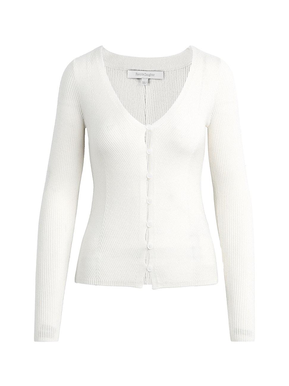 Womens Serena Merino Wool Rib-Knit Cardigan Product Image