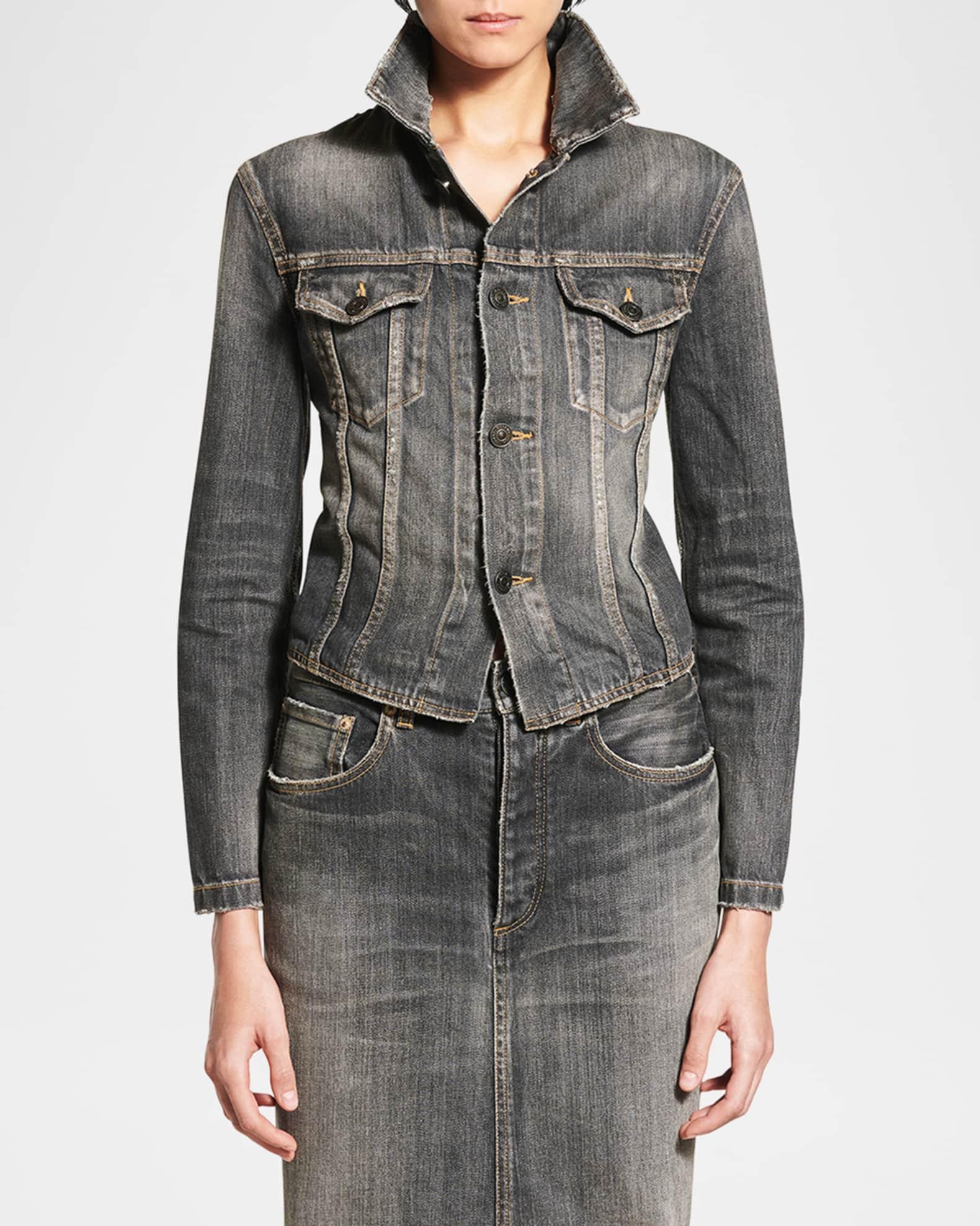 Lace-Up Denim Jacket Product Image