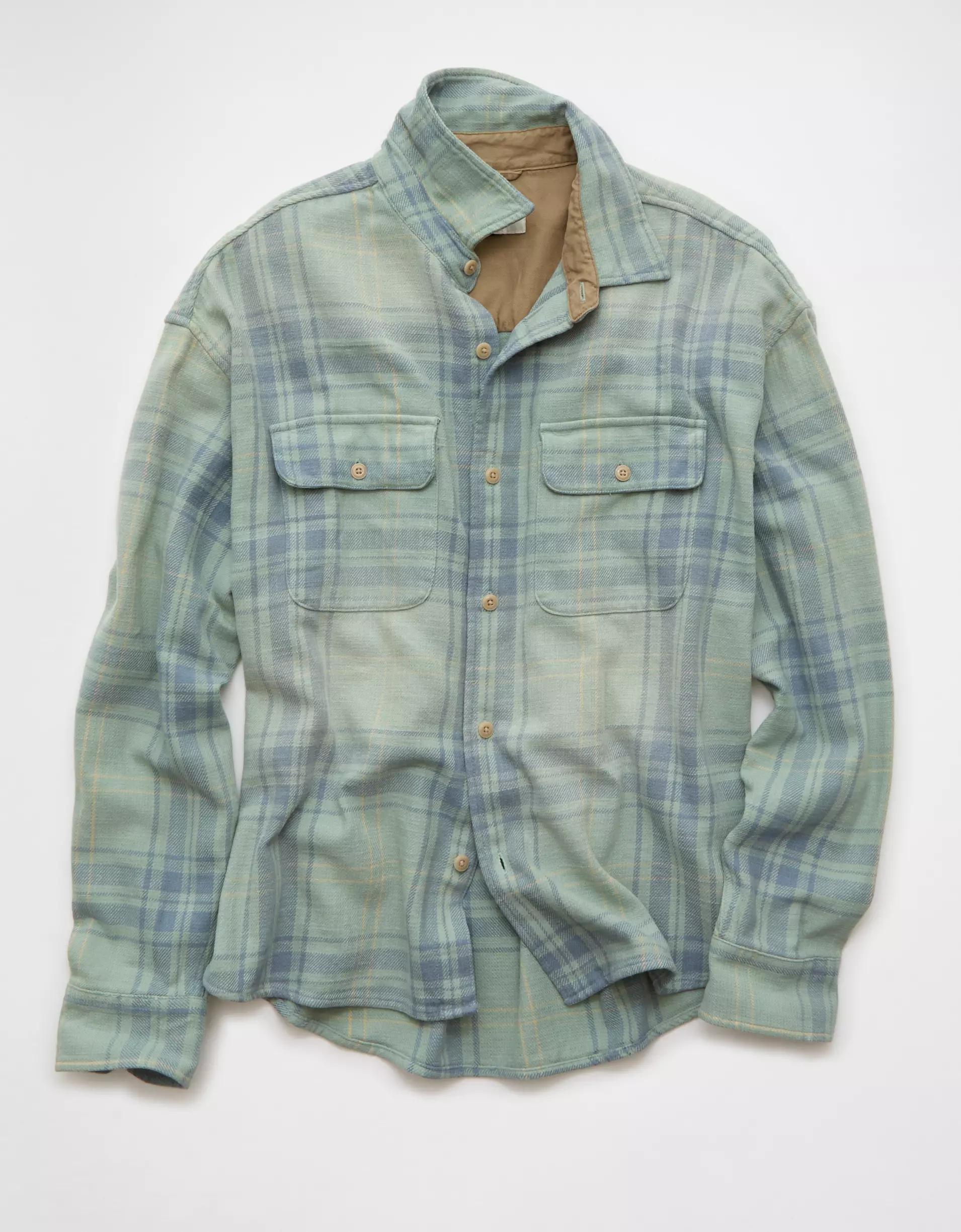 AE Boxy Flannel Shirt Product Image