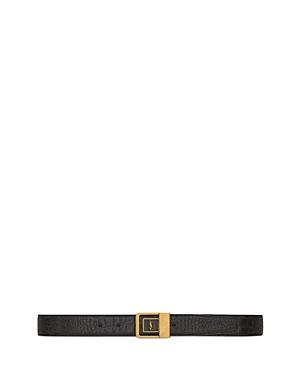 Saint Laurent Female Buckle Belt in Crocodile-Embossed Leather Product Image