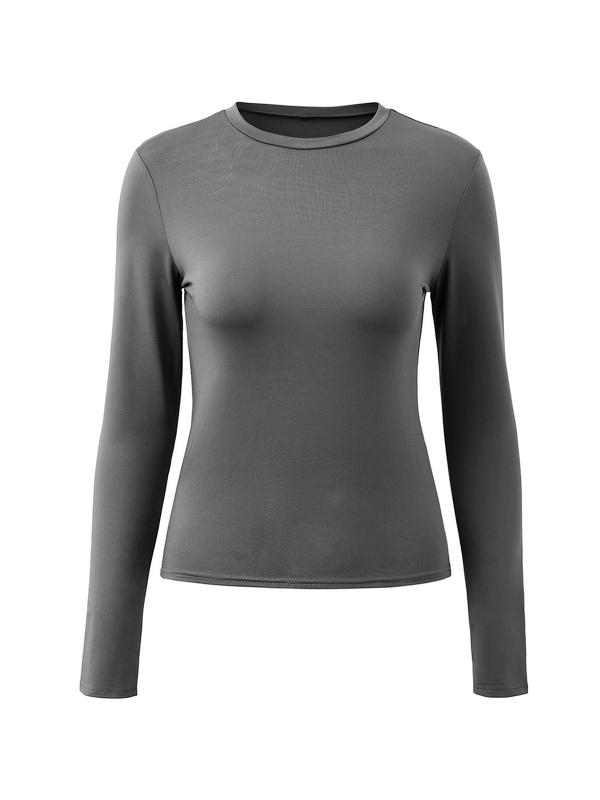 Solid Color Long Sleeve Top Product Image