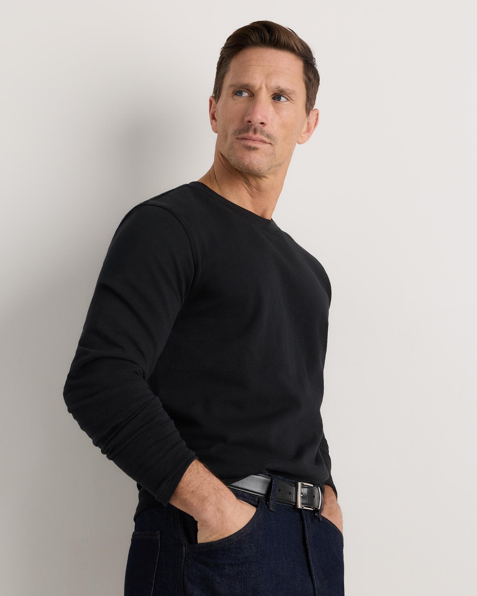 Quince | Men's Slub Long Sleeve T-Shirt Organic Cotton Product Image