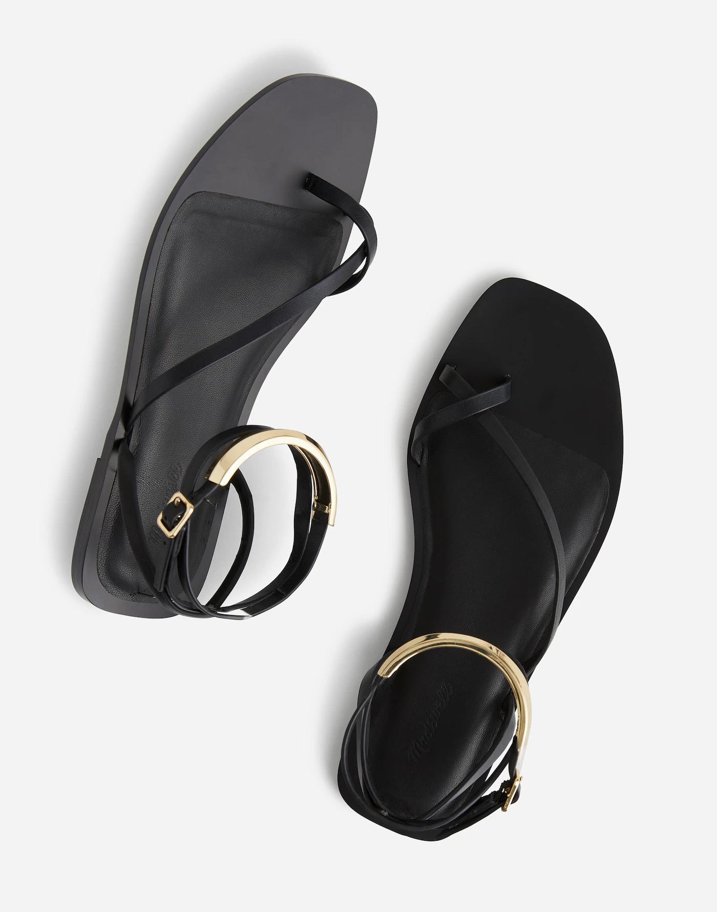 The Vira Bangle Ankle-Wrap Sandal in Leather Product Image