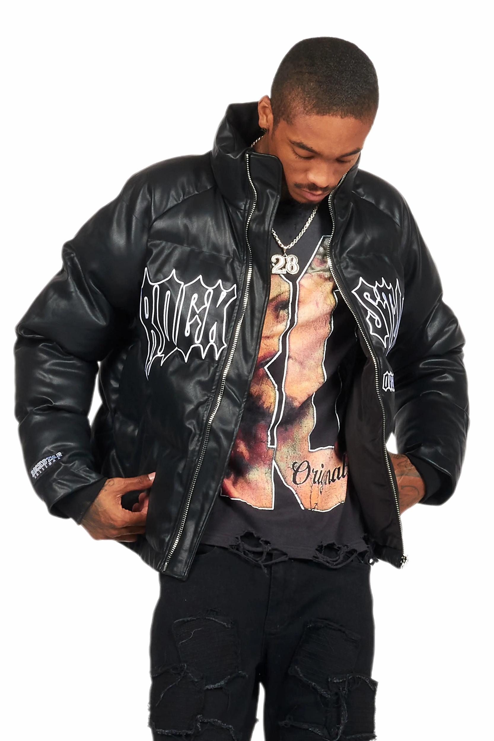 Ravi Black Puffer Jacket Male Product Image