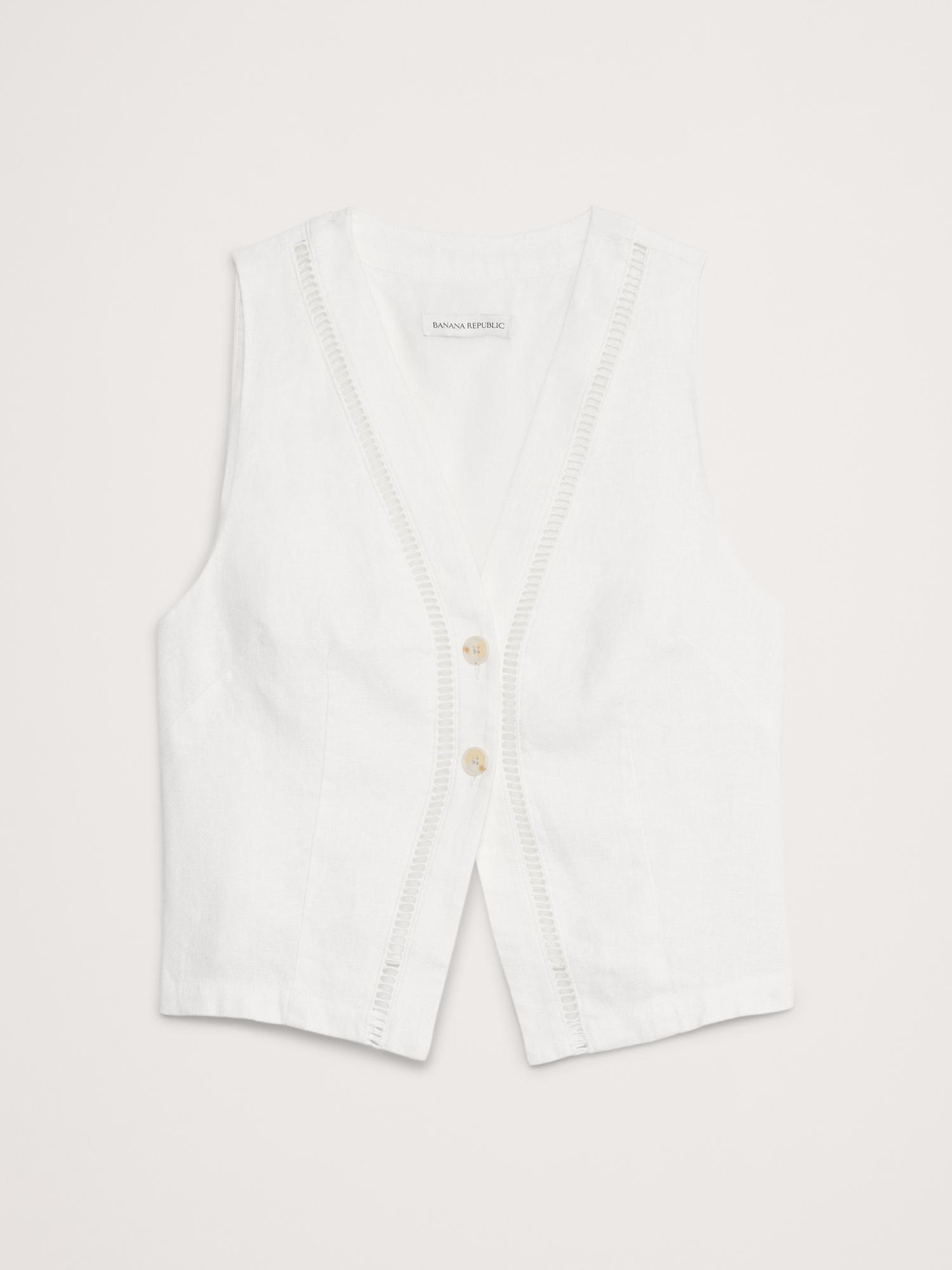 Lace-Trim Linen Vest Product Image