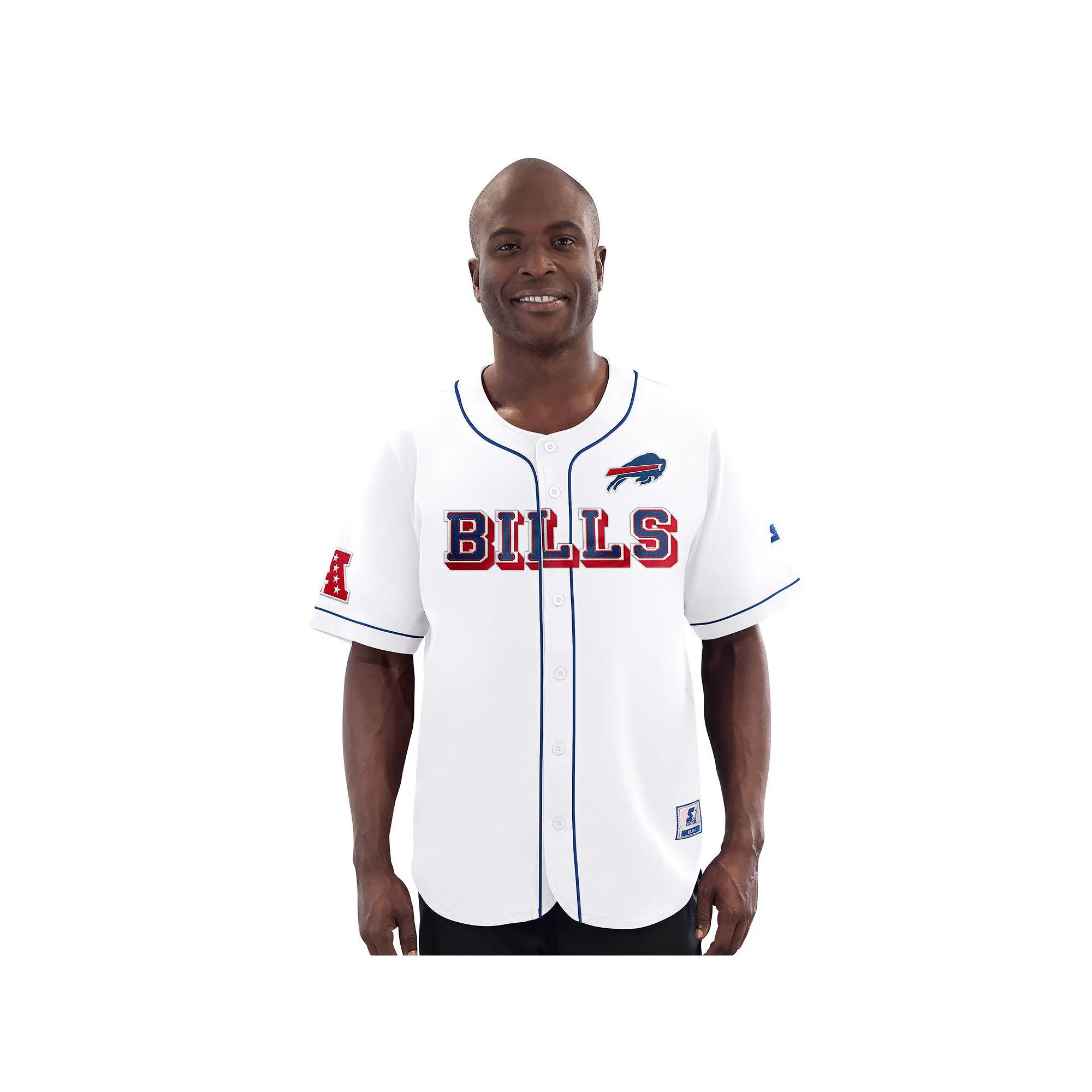 Men's Starter White Buffalo Bills Relay Full-Button Baseball Jersey,  Product Image