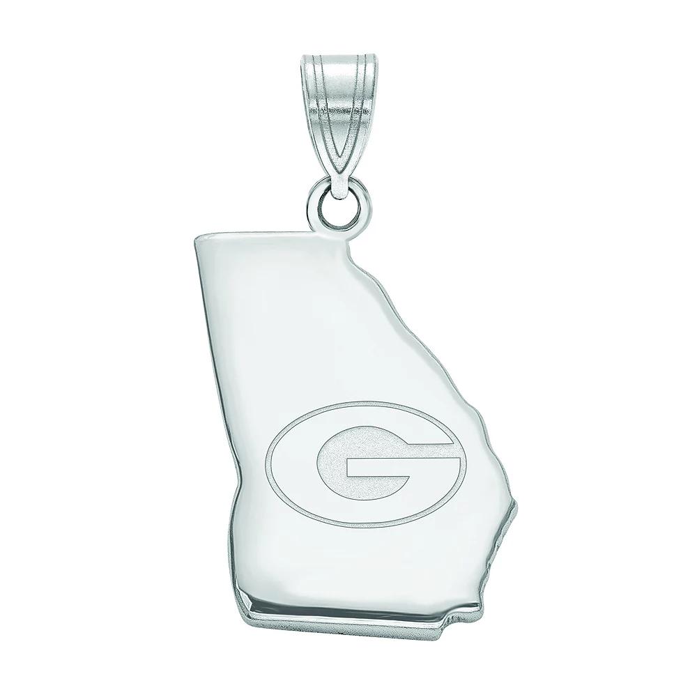 LogoArt Sterling Silver University of Georgia State Pendant, Women's, Size: 19 mm Product Image