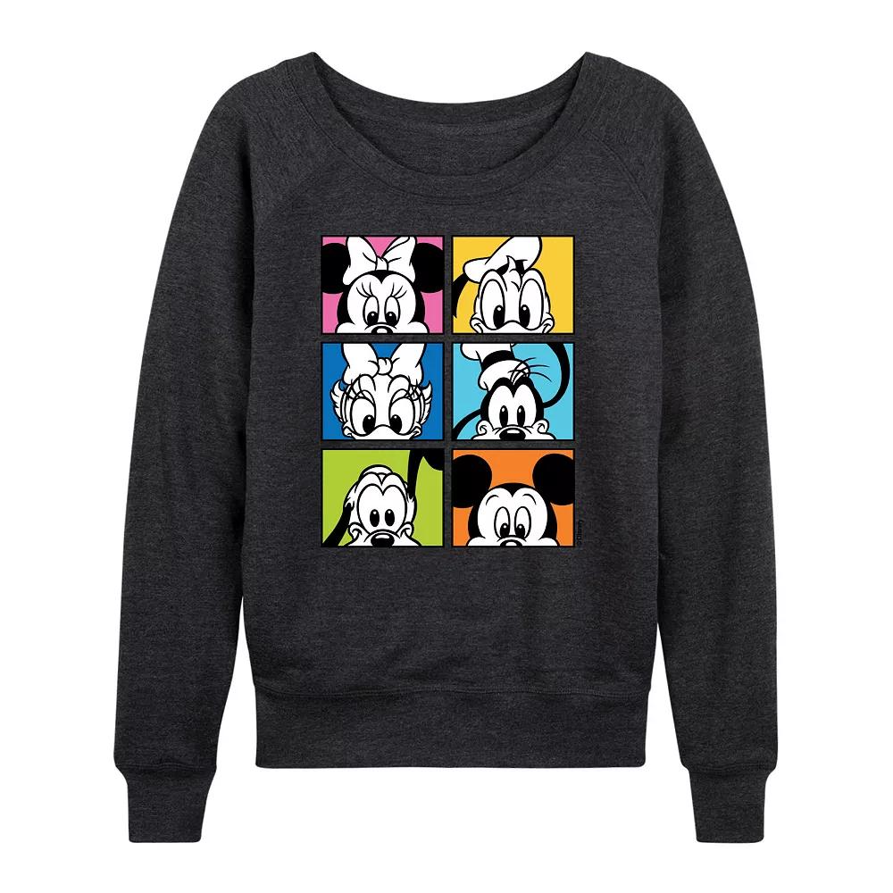 Disney's Mickey Mouse & Friends Women's Grid French Terry Long Sleeve Tee, Girl's,  Product Image