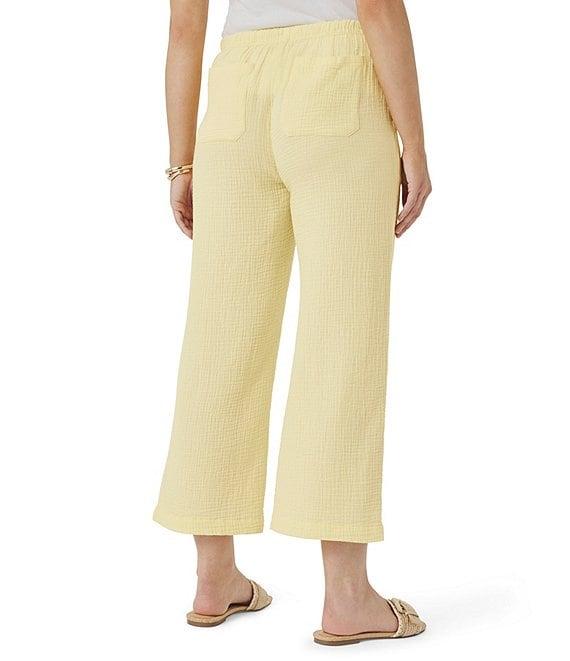 Splendid Adele Drawstring Gauze Cropped Relaxed Wide Leg Pants Product Image