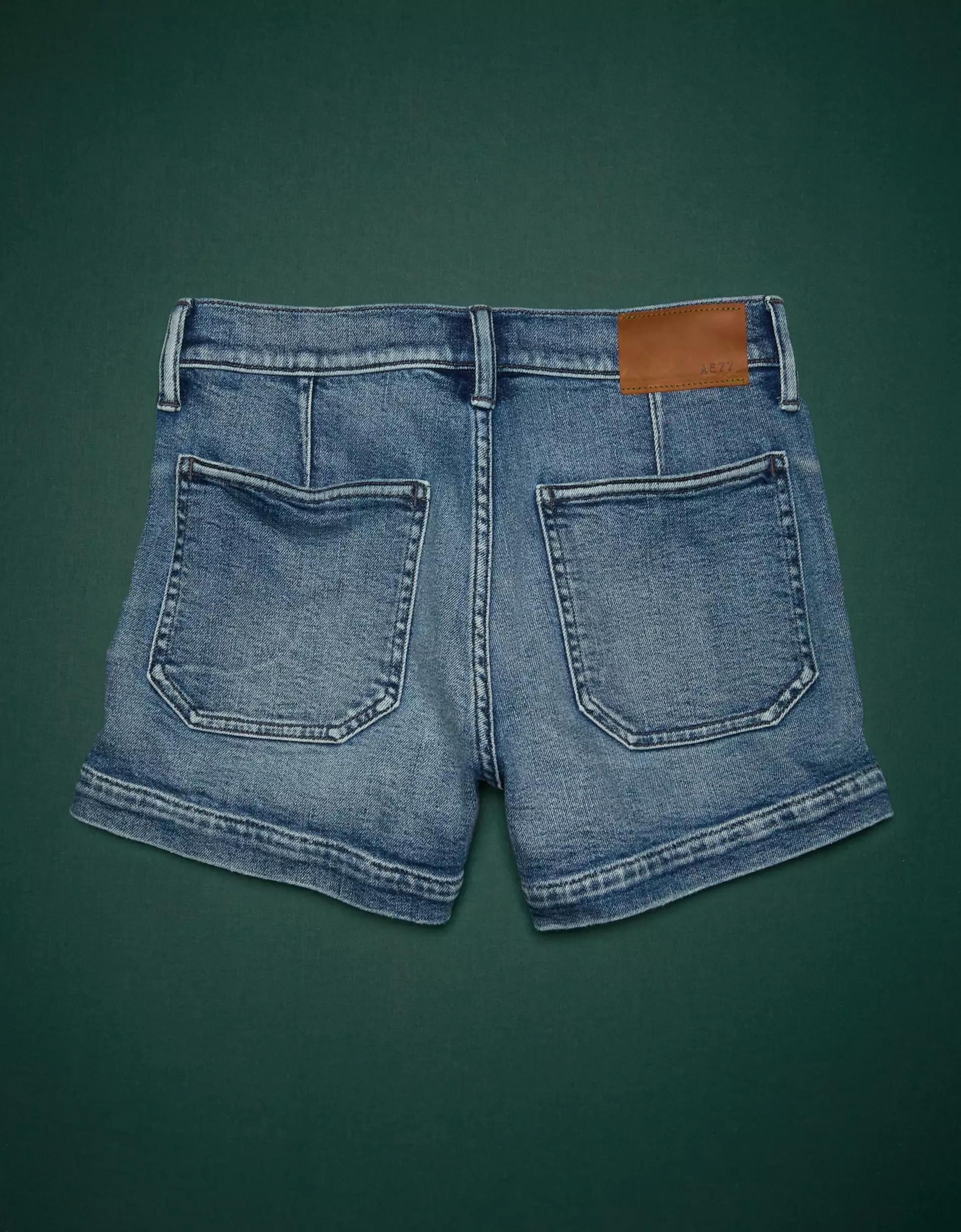 AE77 Premium High-Waisted Denim Short Product Image