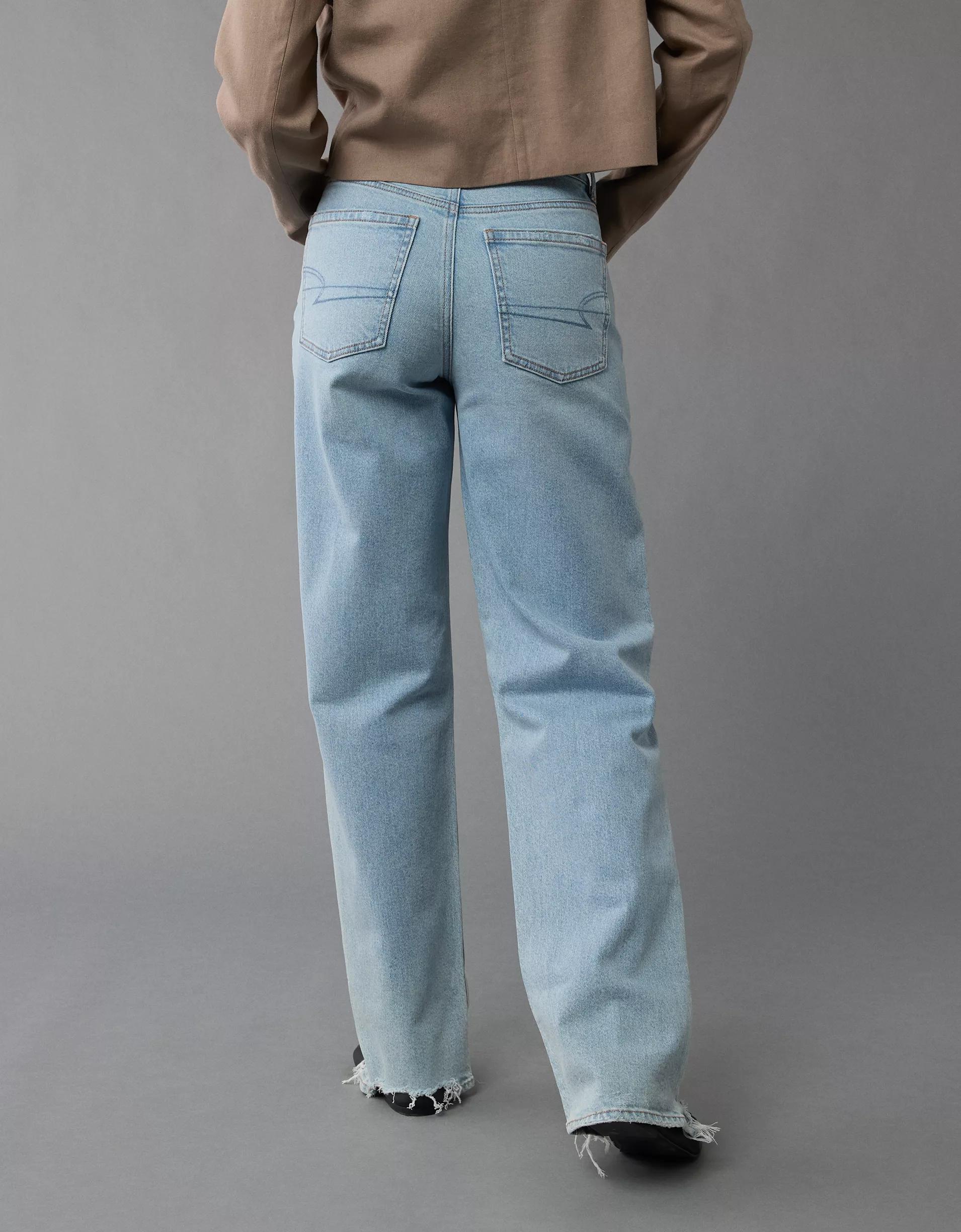 AE Strigid Ripped Super High-Waisted Baggy Straight Jean Product Image