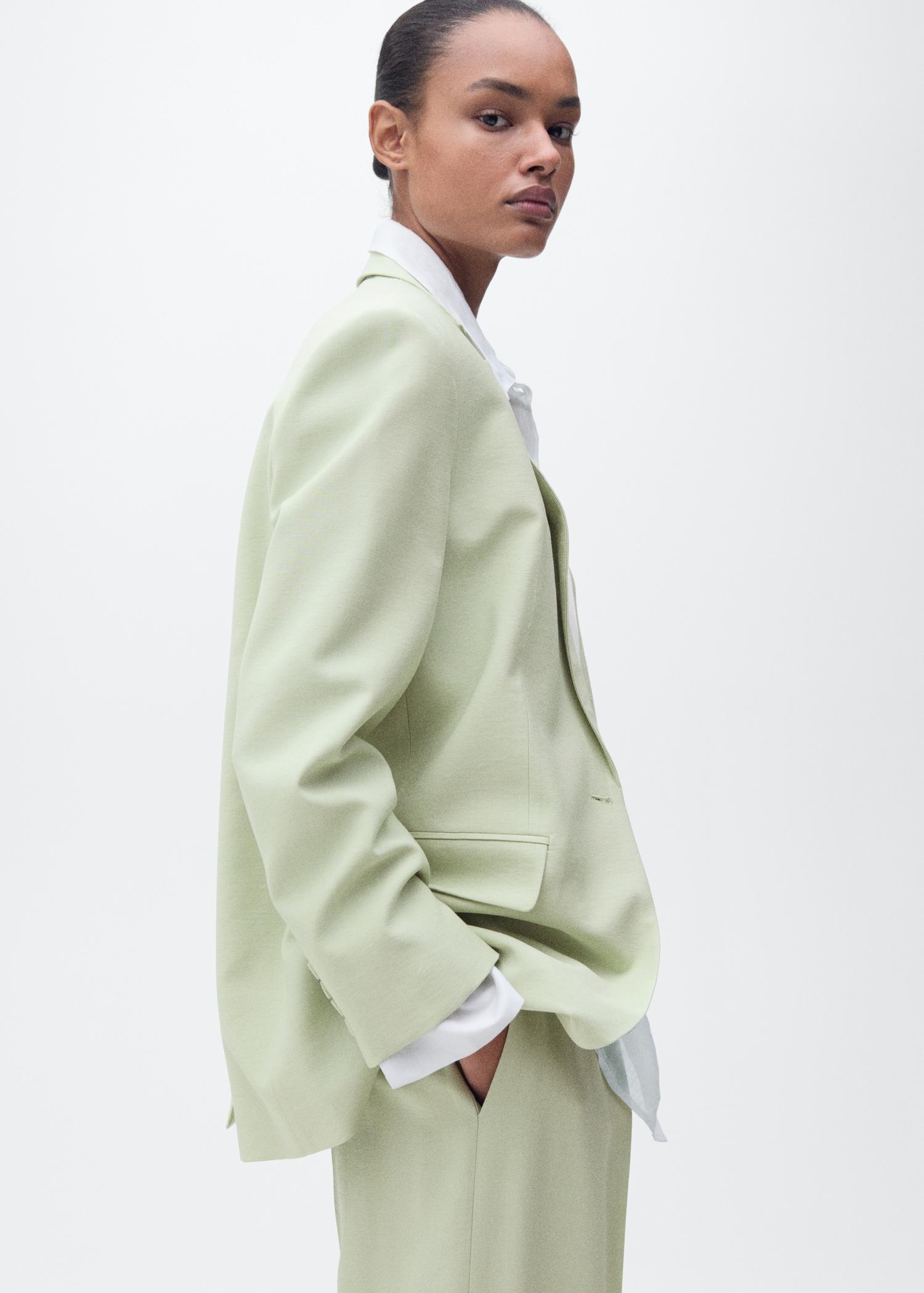 Straight-fit suit jacket - Women | MANGO USA Product Image