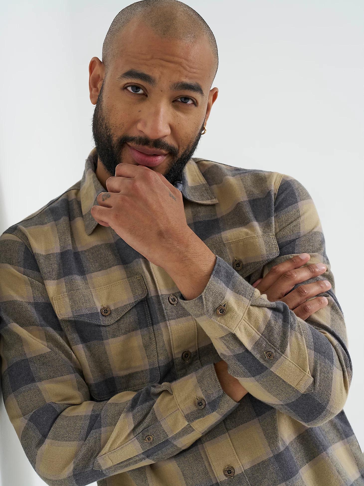 Men's Wrangler® Flannel Plaid Shirt | Men's SHIRTS | Wrangler® Product Image