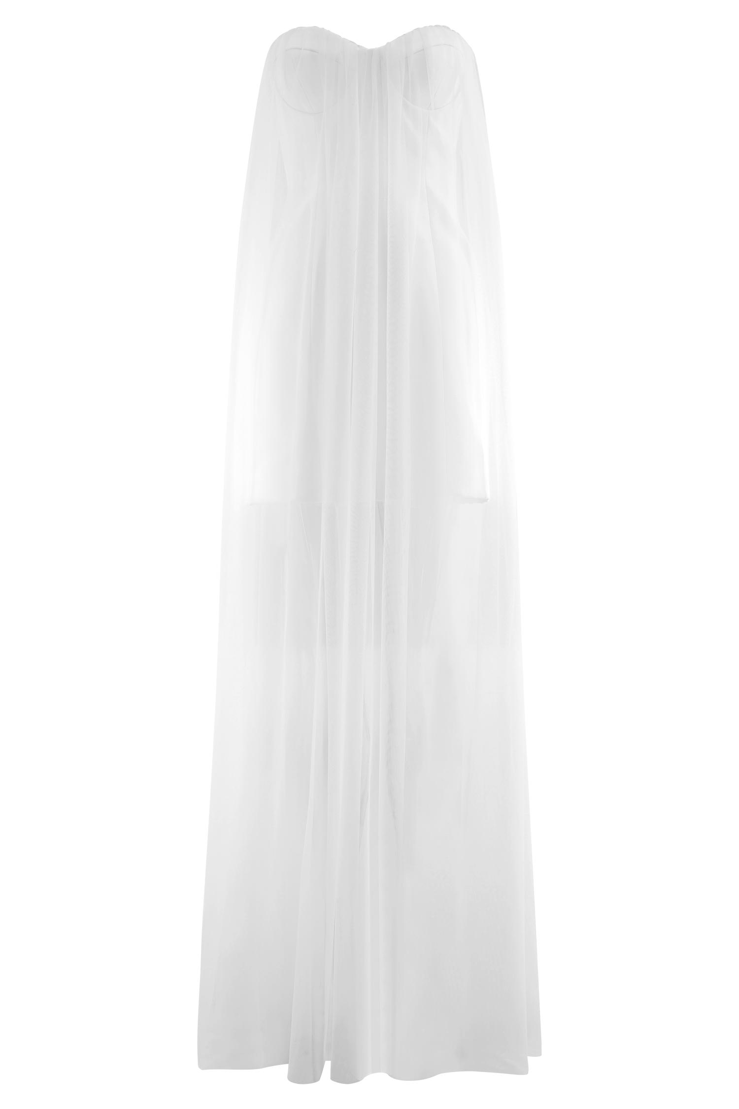 Bettany Chiffon Strapless Maxi Dress - White Product Image
