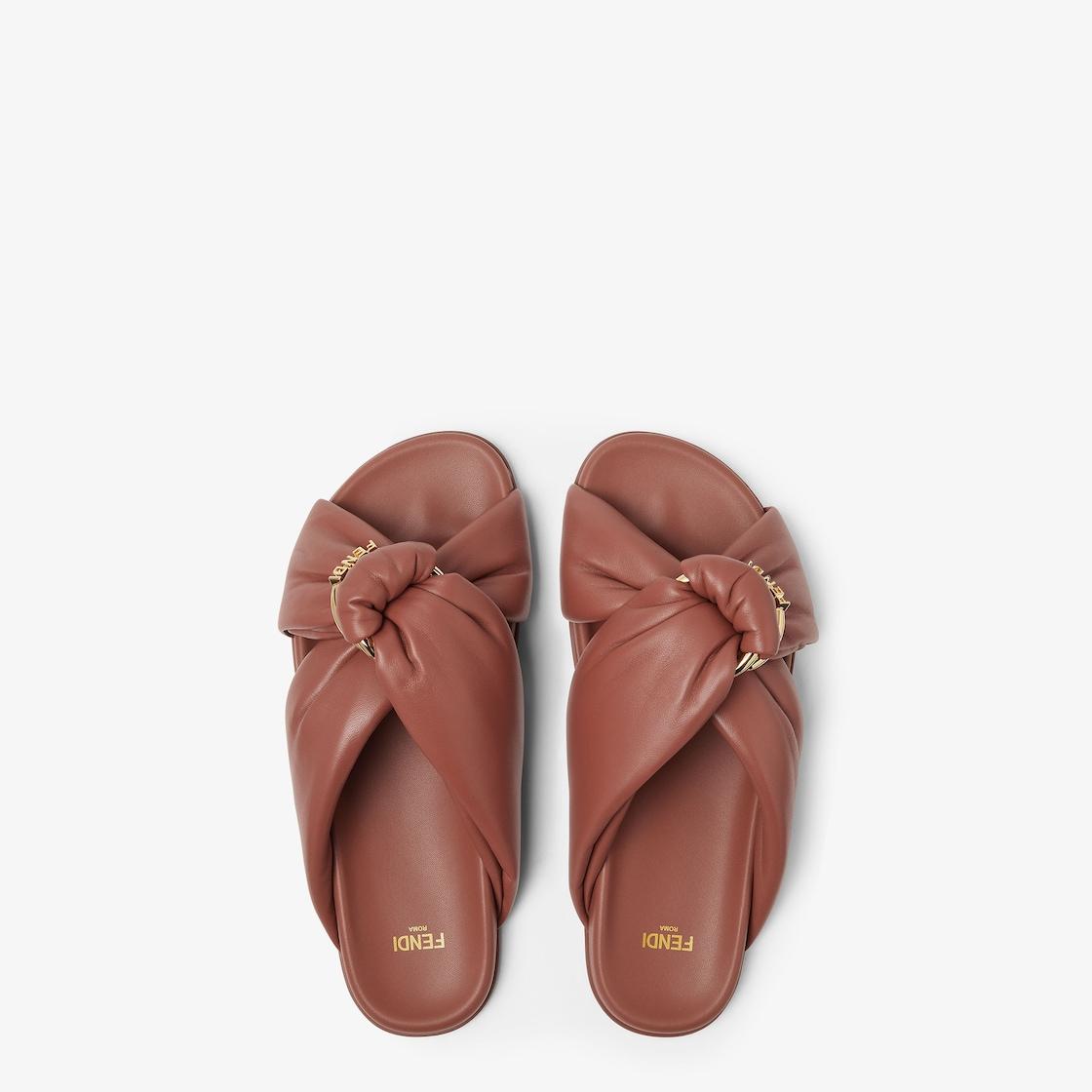 Fendi FeelSienna leather slides Product Image