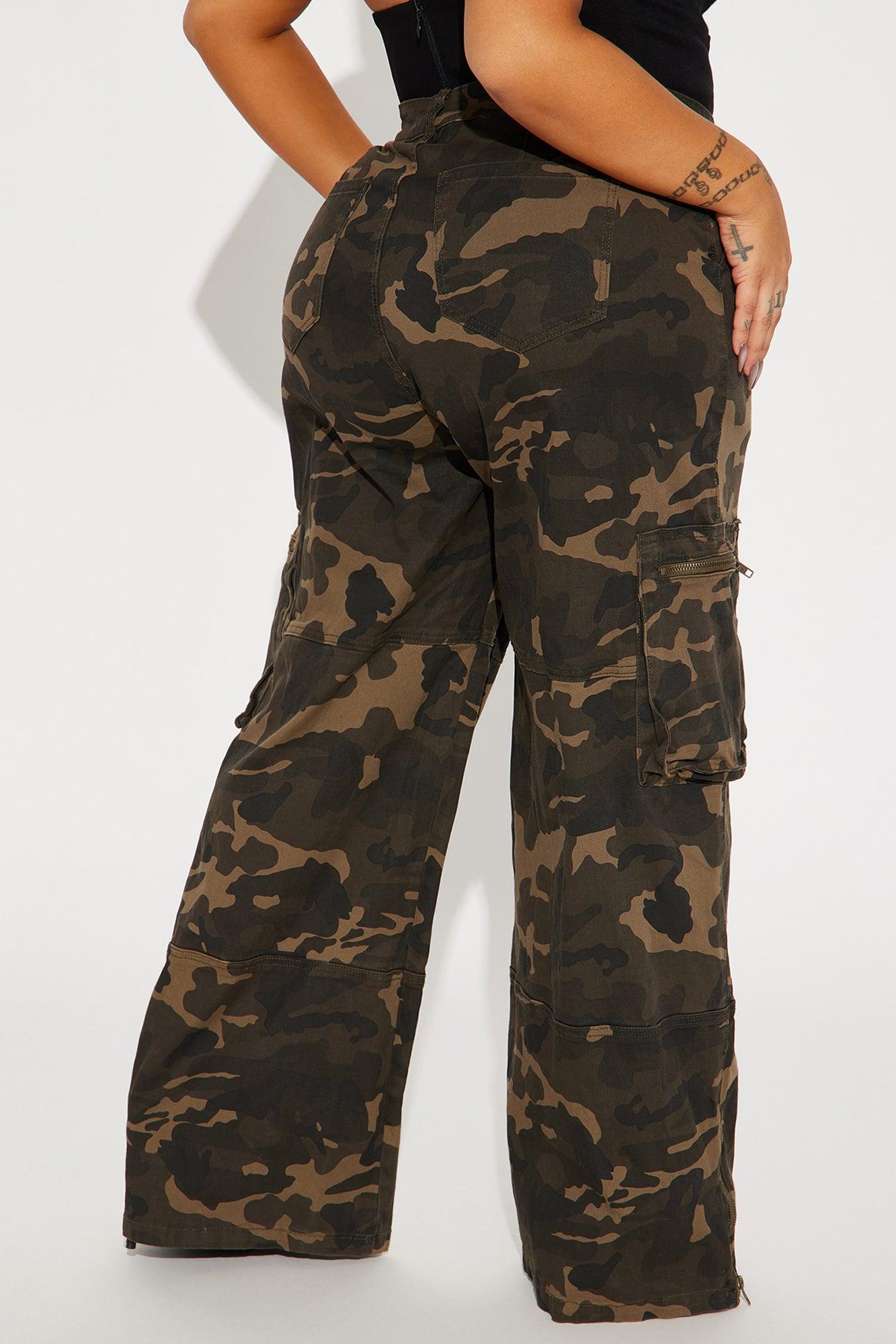 Give It Up Camo Cargo Pant - Olive/combo Product Image