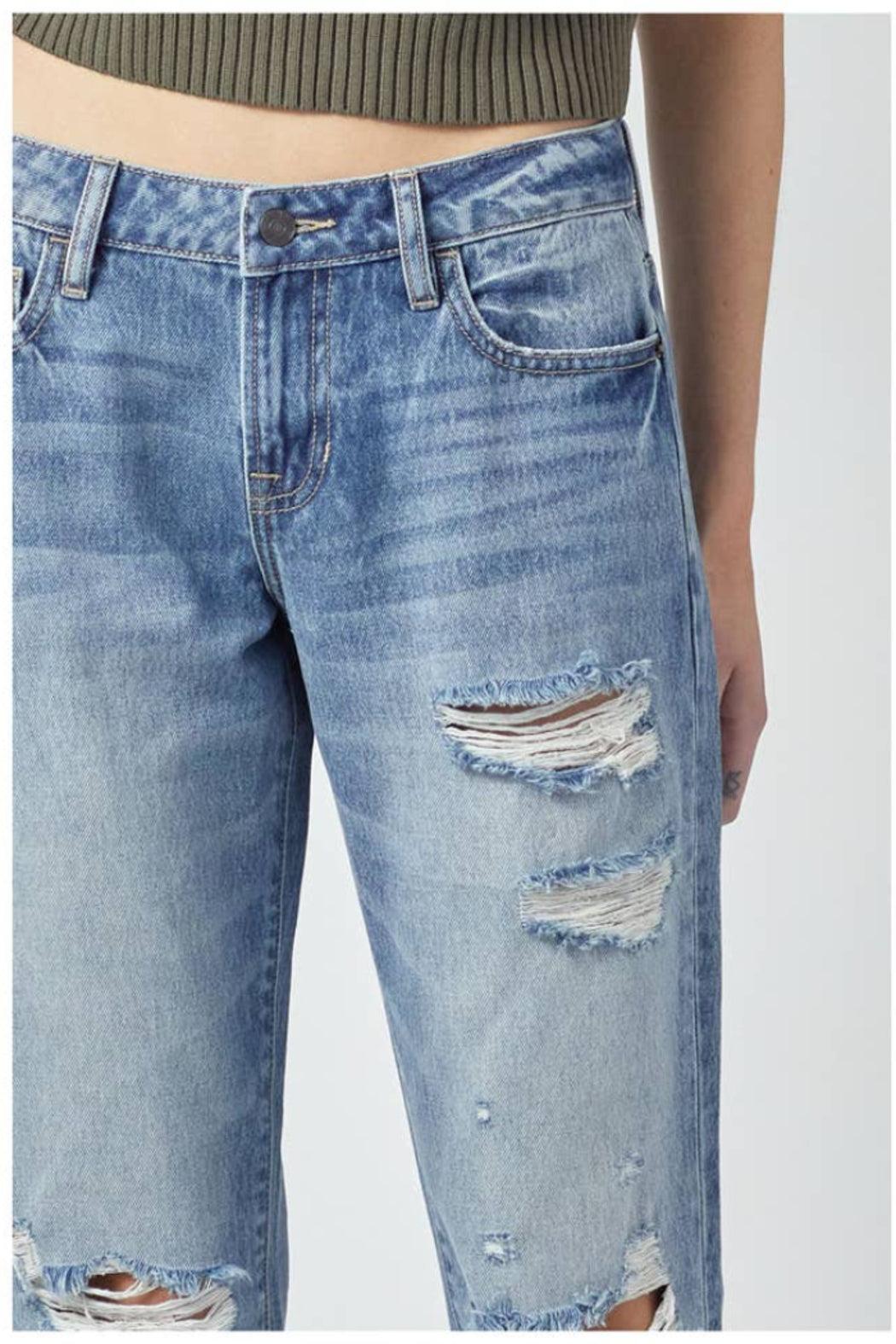 Medium Wash Distressed Boyfriend Product Image