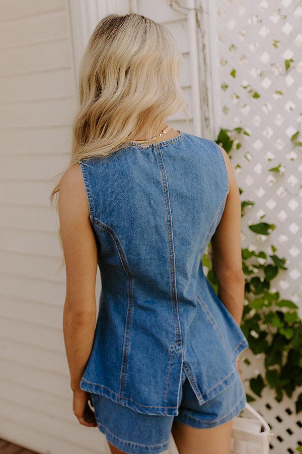 Midtown Muse Denim Vest Top Product Image
