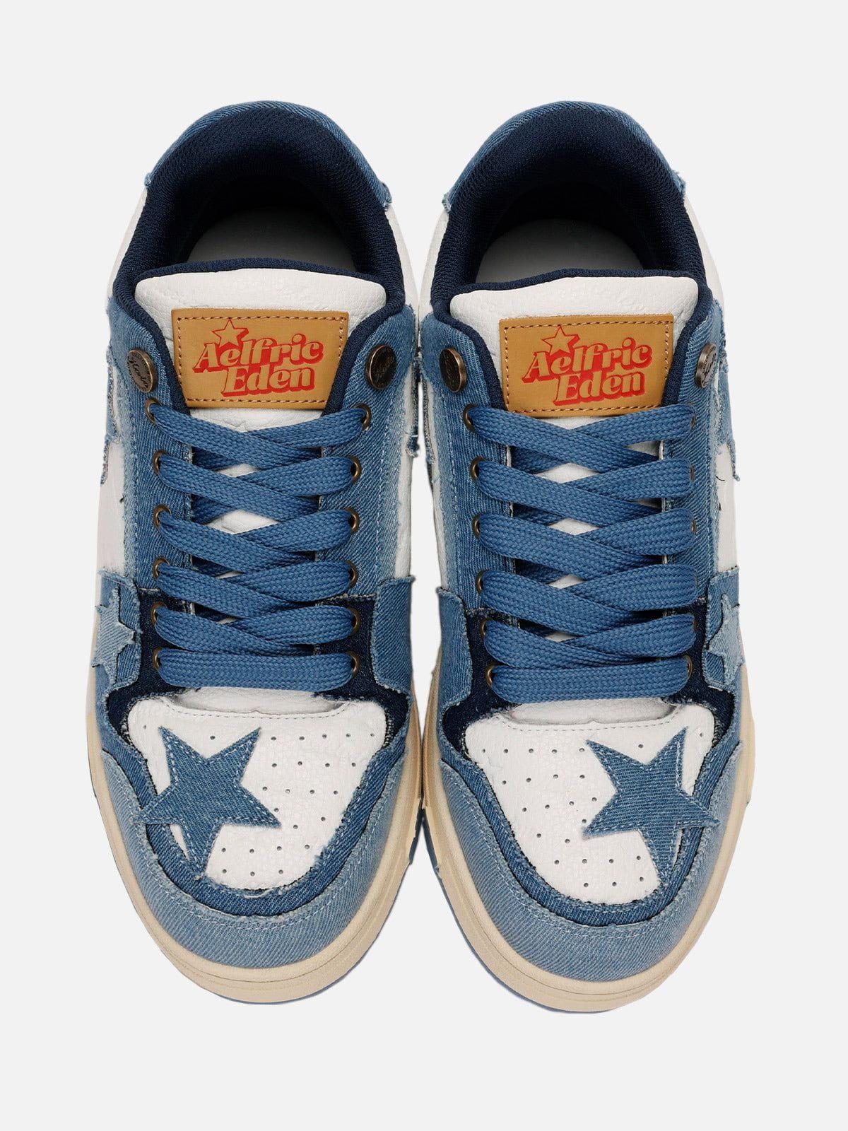 Starry Climb Stars Casual All-Match Denim Skate Shoes Product Image
