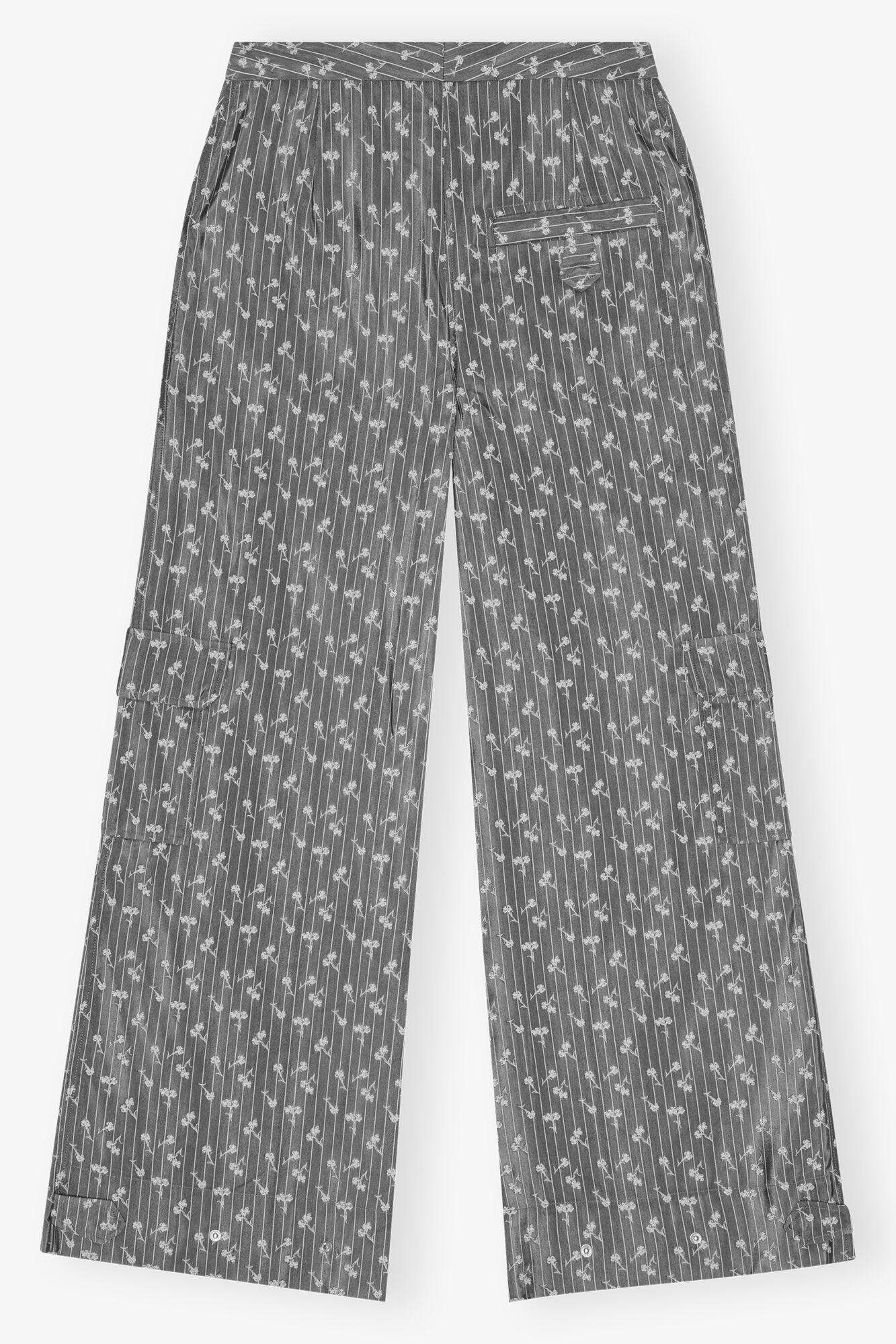 Grey Jacquard Cargo Pants Product Image
