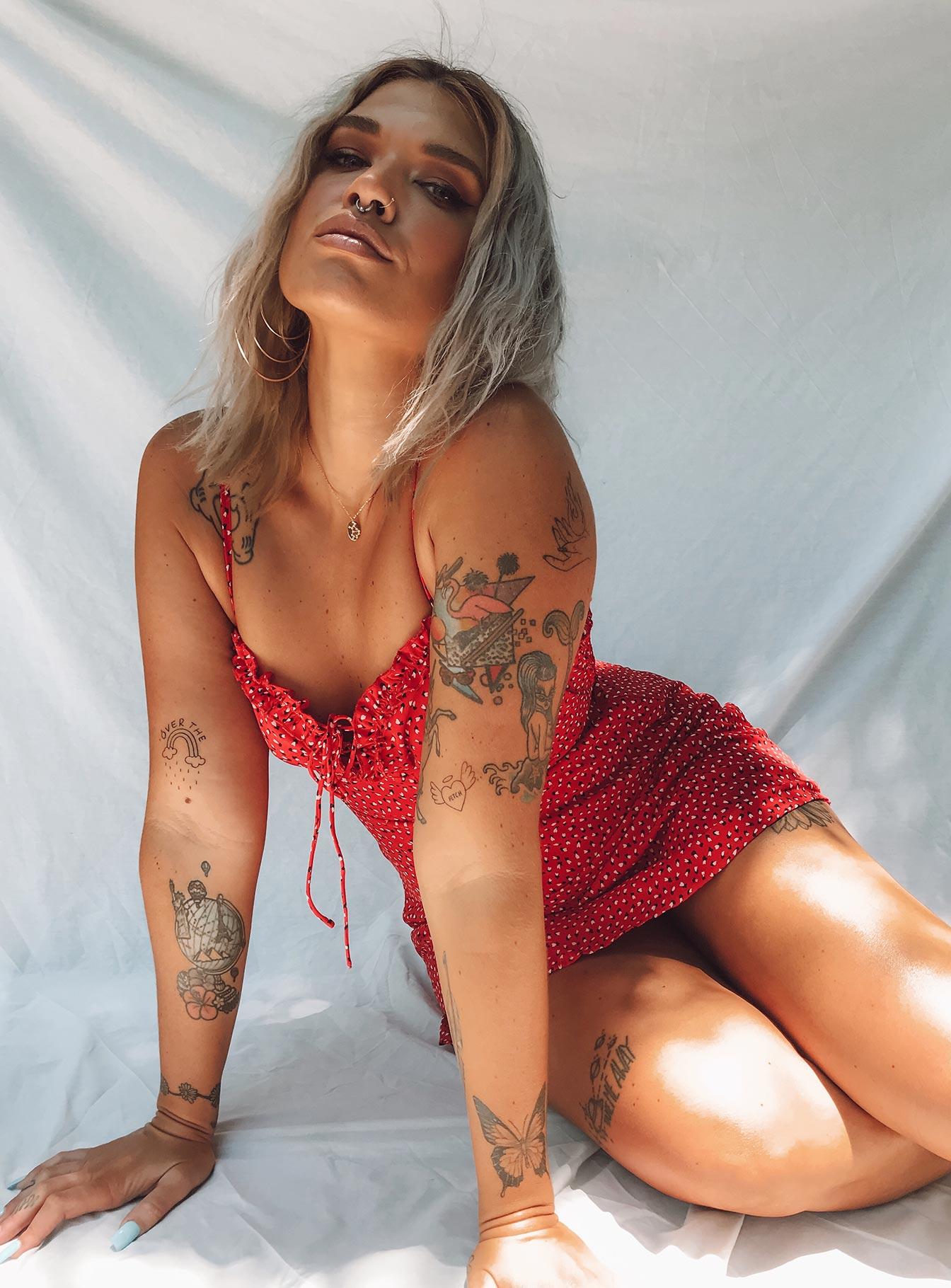 Love Birds Mini Dress Red Product Image