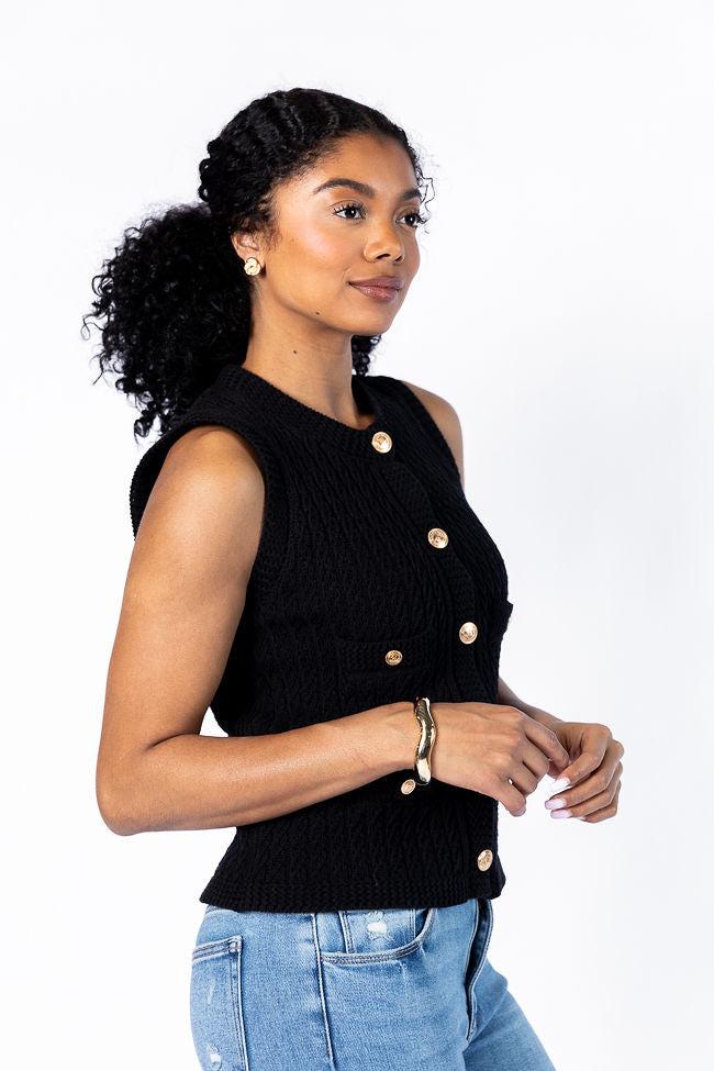 Never Settle Black Sweater Vest FINAL SALE Product Image