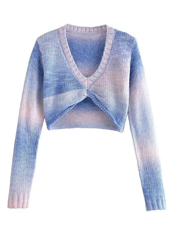 Cropped Twist Tie Dye Sweater Product Image