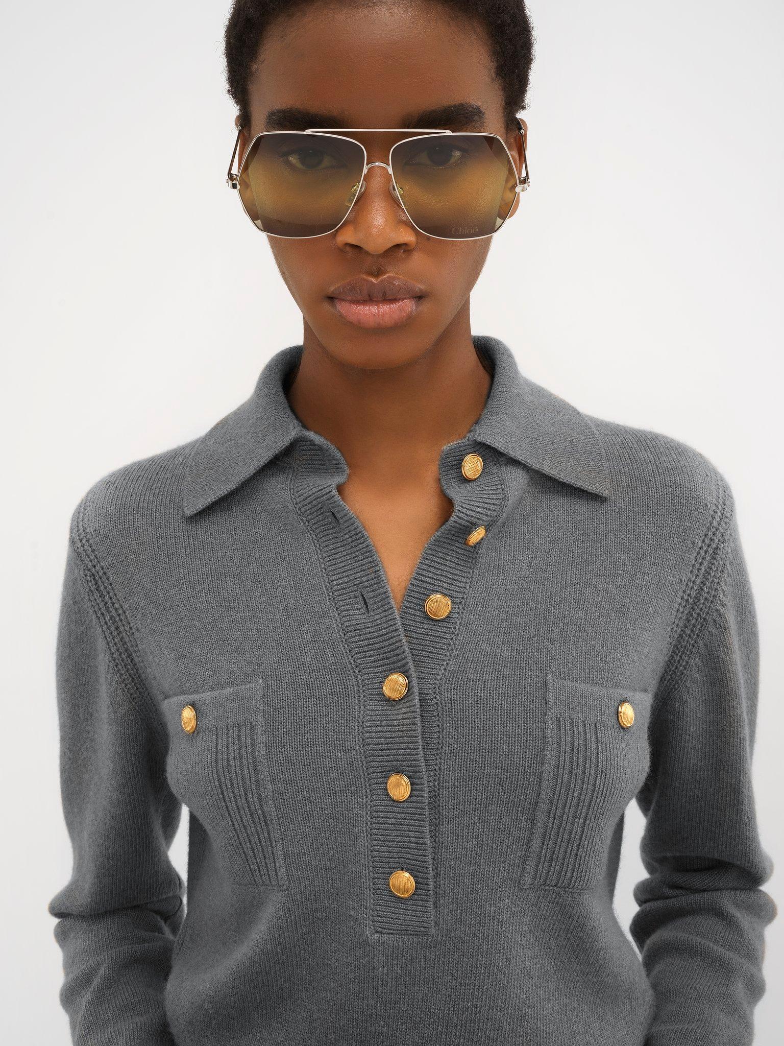 Polo sweater in wool & cashmere Product Image