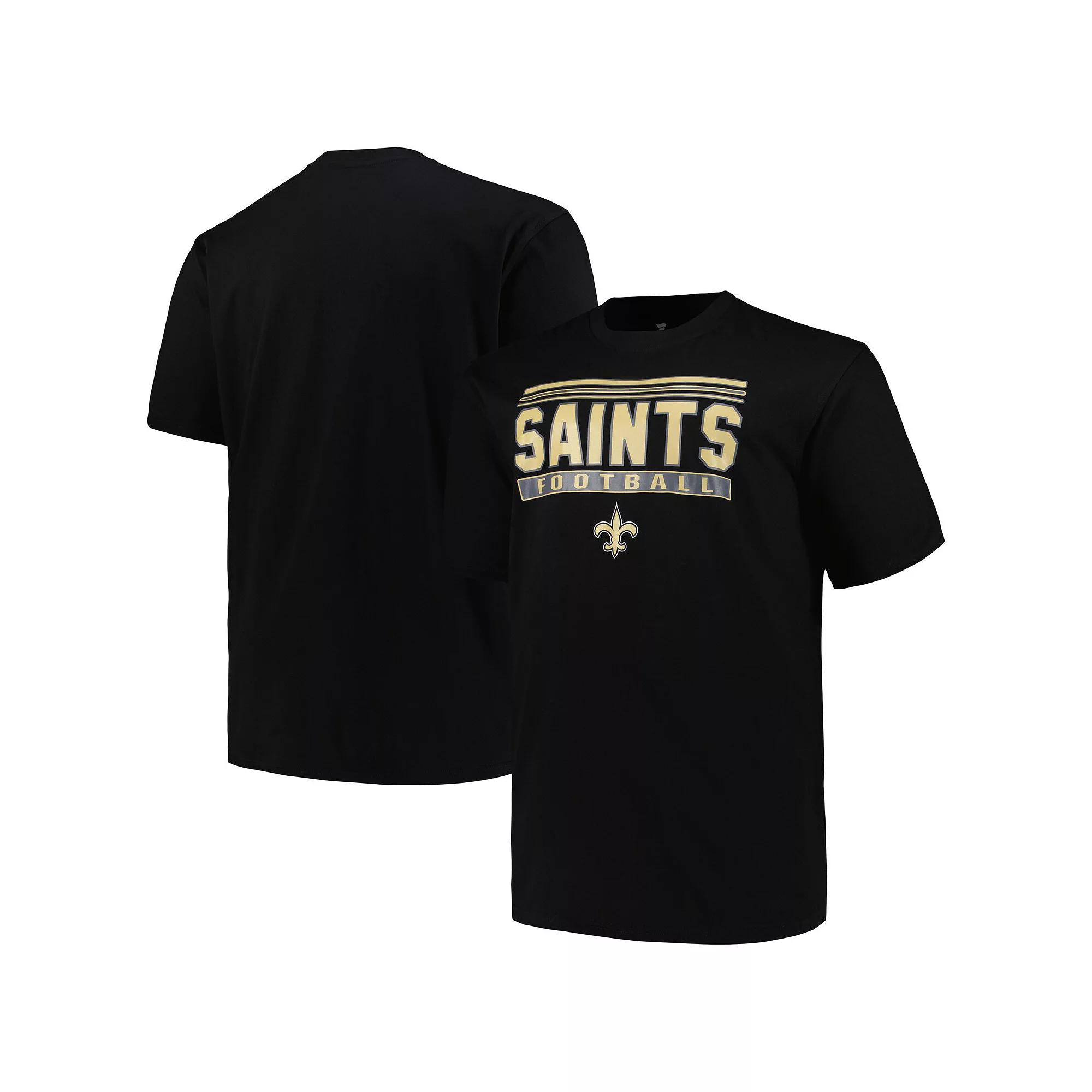 Men's Fanatics Black New Orleans Saints Big & Tall Pop T-Shirt,  Product Image