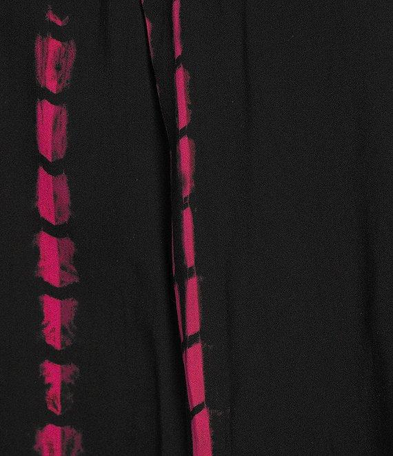 Calessa Plus Size Embroidered Tie-Dye Patchwork Print Crew Neck 3/4 Sleeve Tunic Product Image