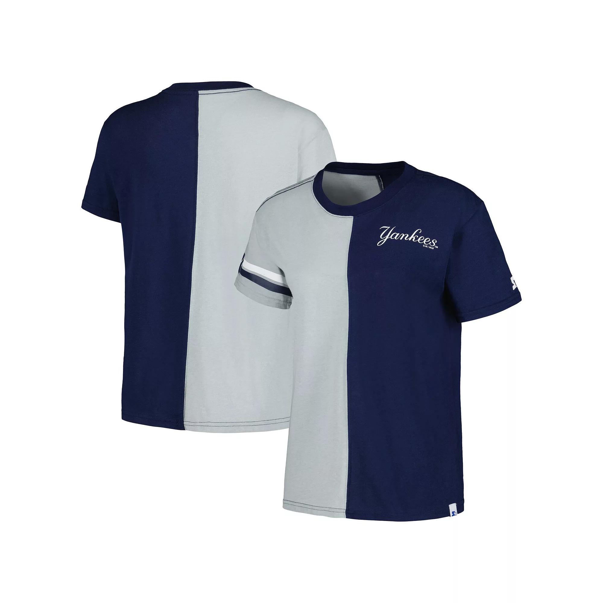 Women's Starter Navy/Gray New York Yankees Power Move T-Shirt,  Product Image