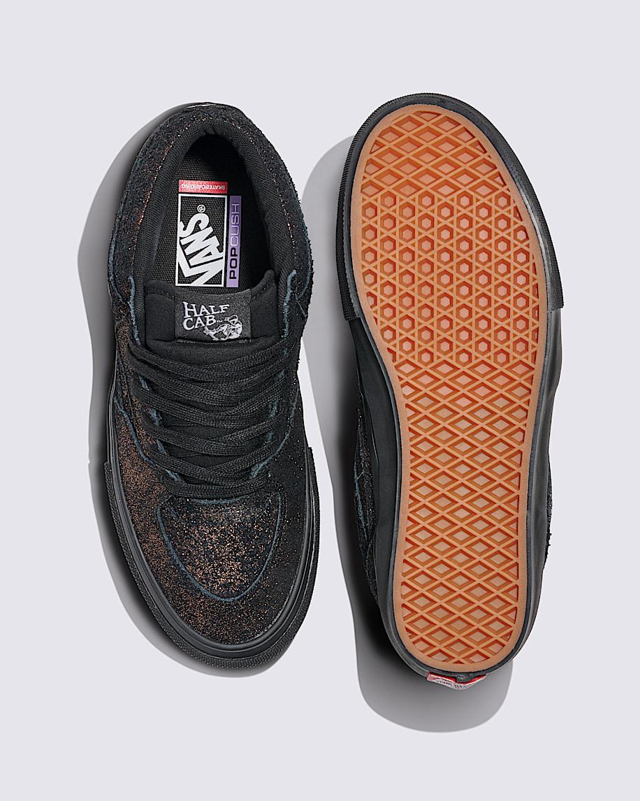 Skate Half Cab Shoe in Black / Bronze Gold| Vans US Product Image