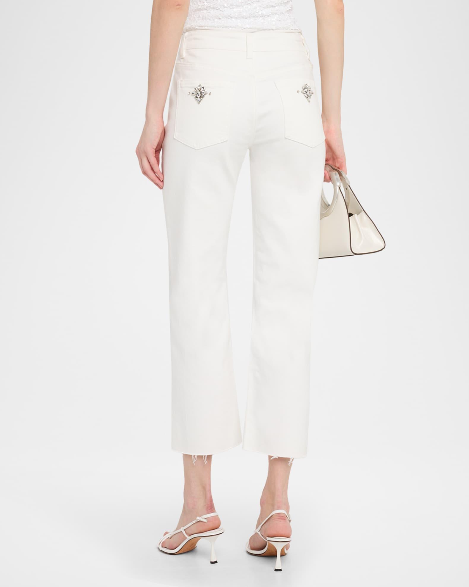Carolyn Embellished Straight Crop Jeans Product Image
