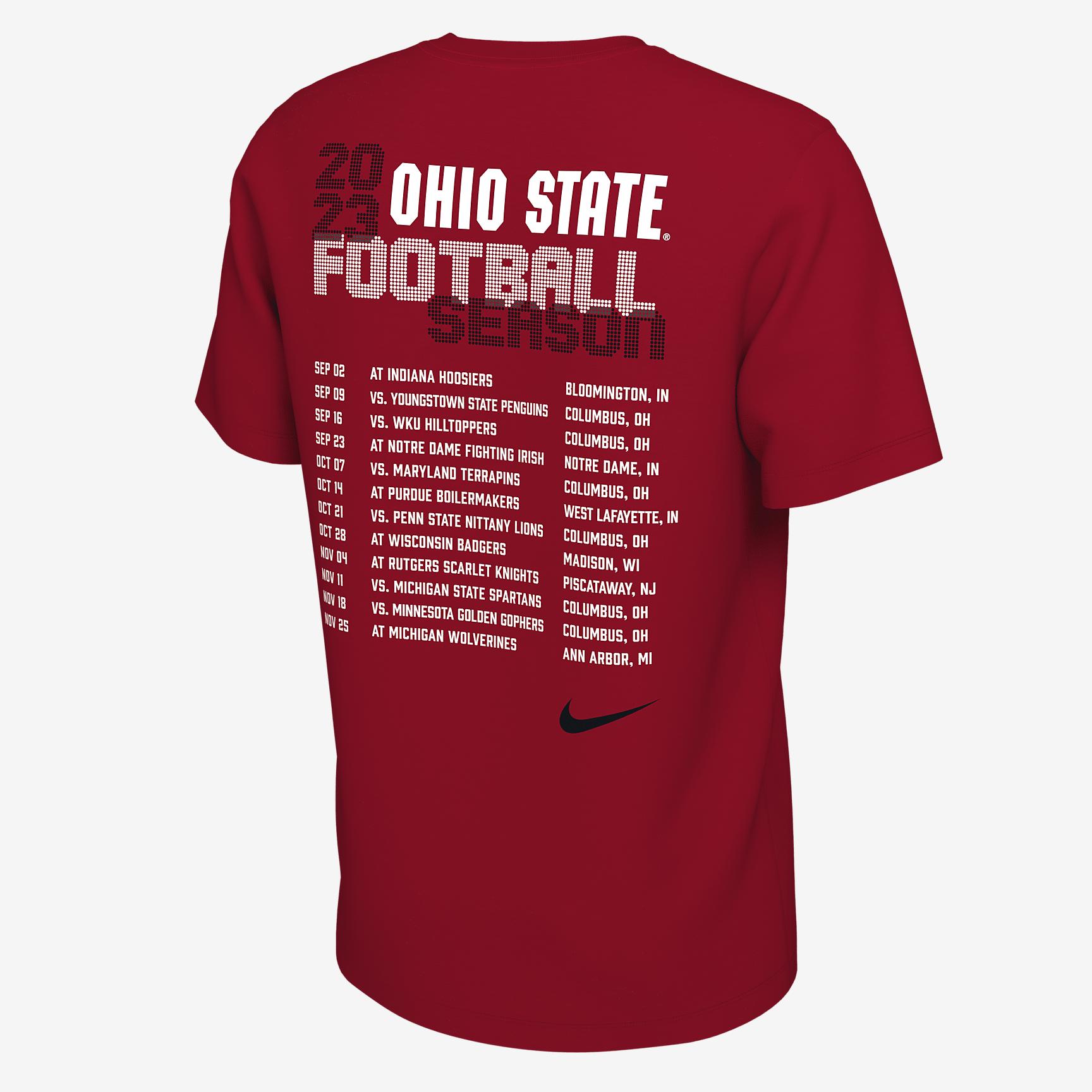 Ohio State Schedule Men's Nike College T-Shirt Product Image