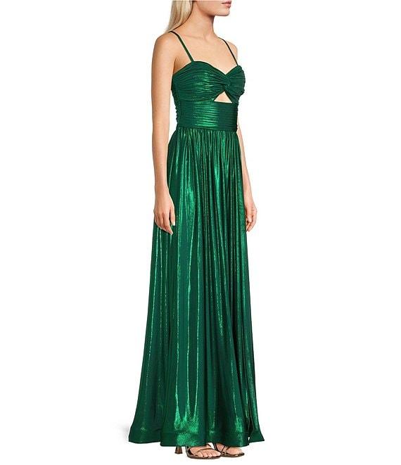 Blondie Nites Met Foil Sleeveless Cutout Dress Product Image