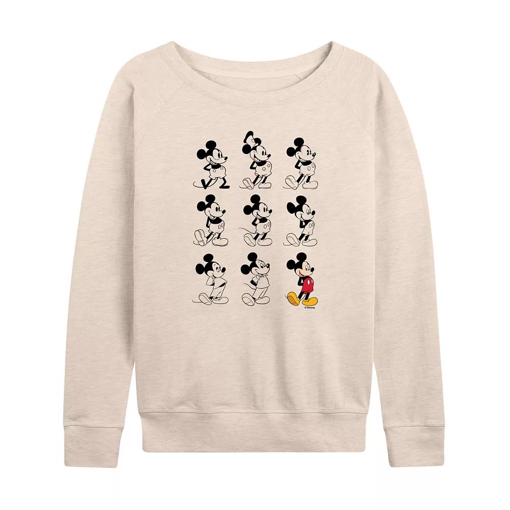 Disney's Mickey Mouse Women's Evolution French Terry Long Sleeve Tee, Girl's, Size: Large, Beige Product Image