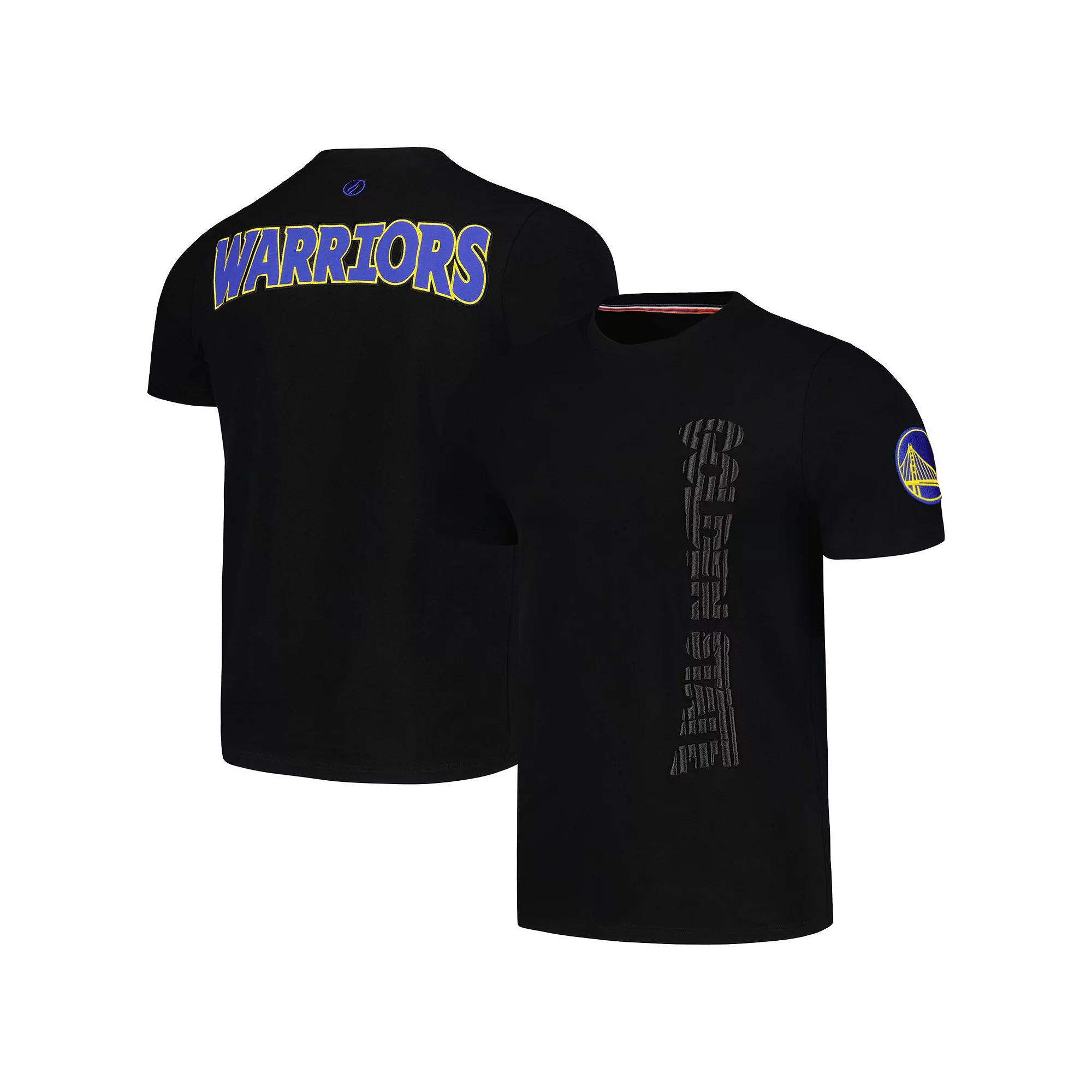 Men's FISLL Black Golden State Warriors 3D Puff Print Sliced Logo T-Shirt,  Product Image