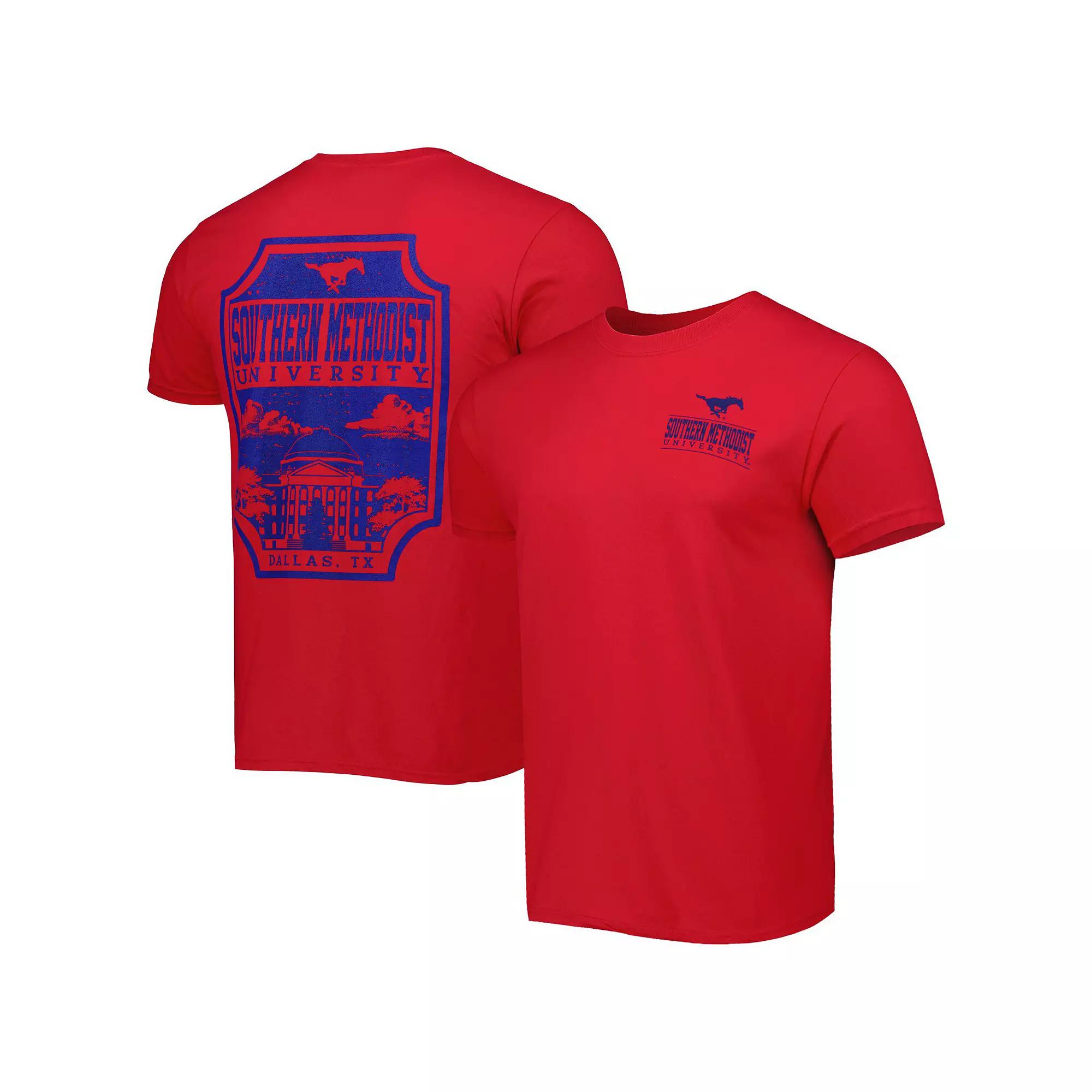 Men's Red SMU Mustangs Logo Campus Icon T-Shirt,  Product Image