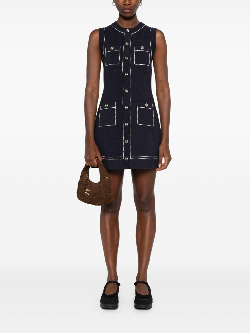 contrast-stitch mini dress Product Image