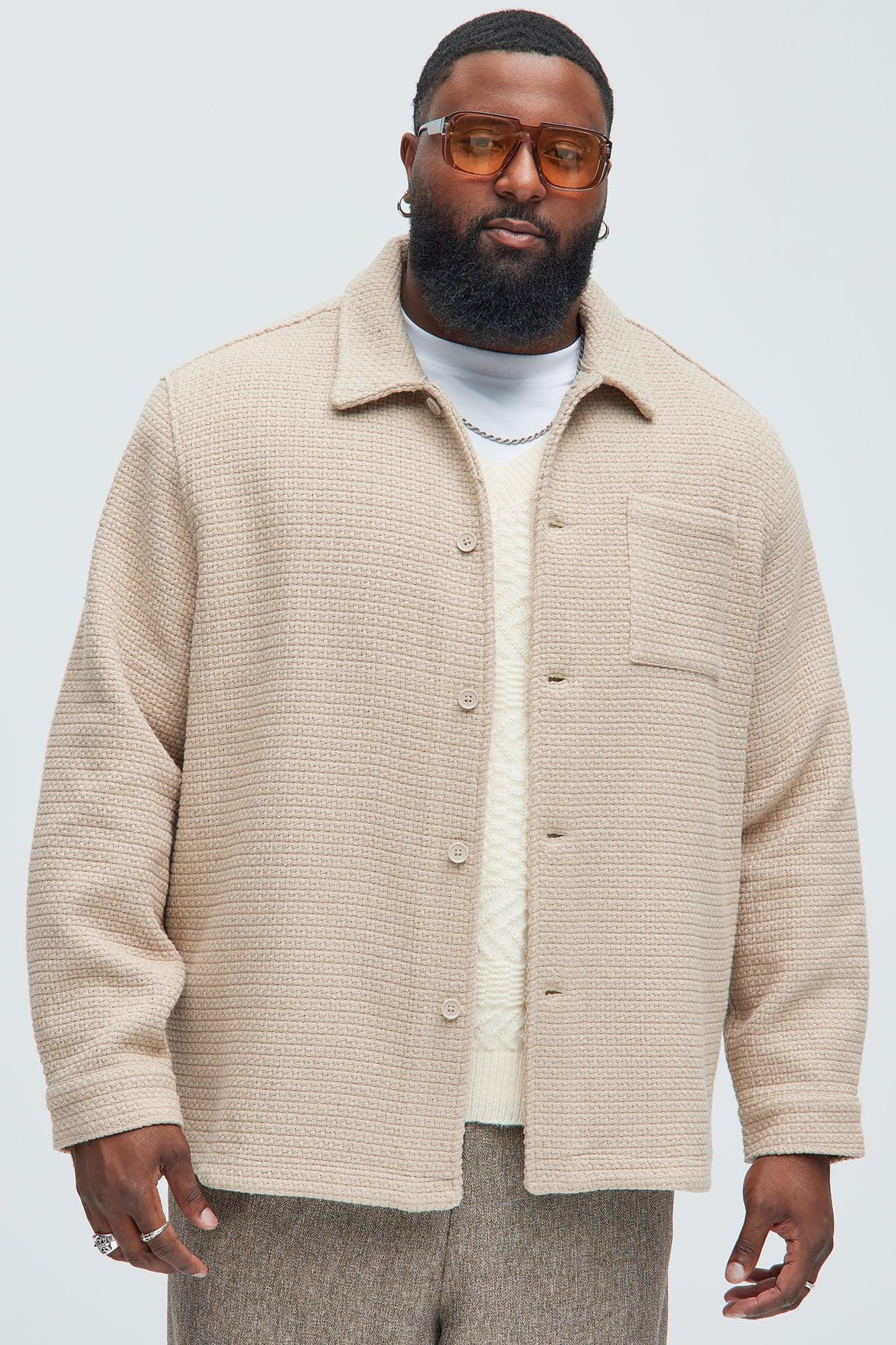 Linden Textured Button Up Shirt - Tan Product Image