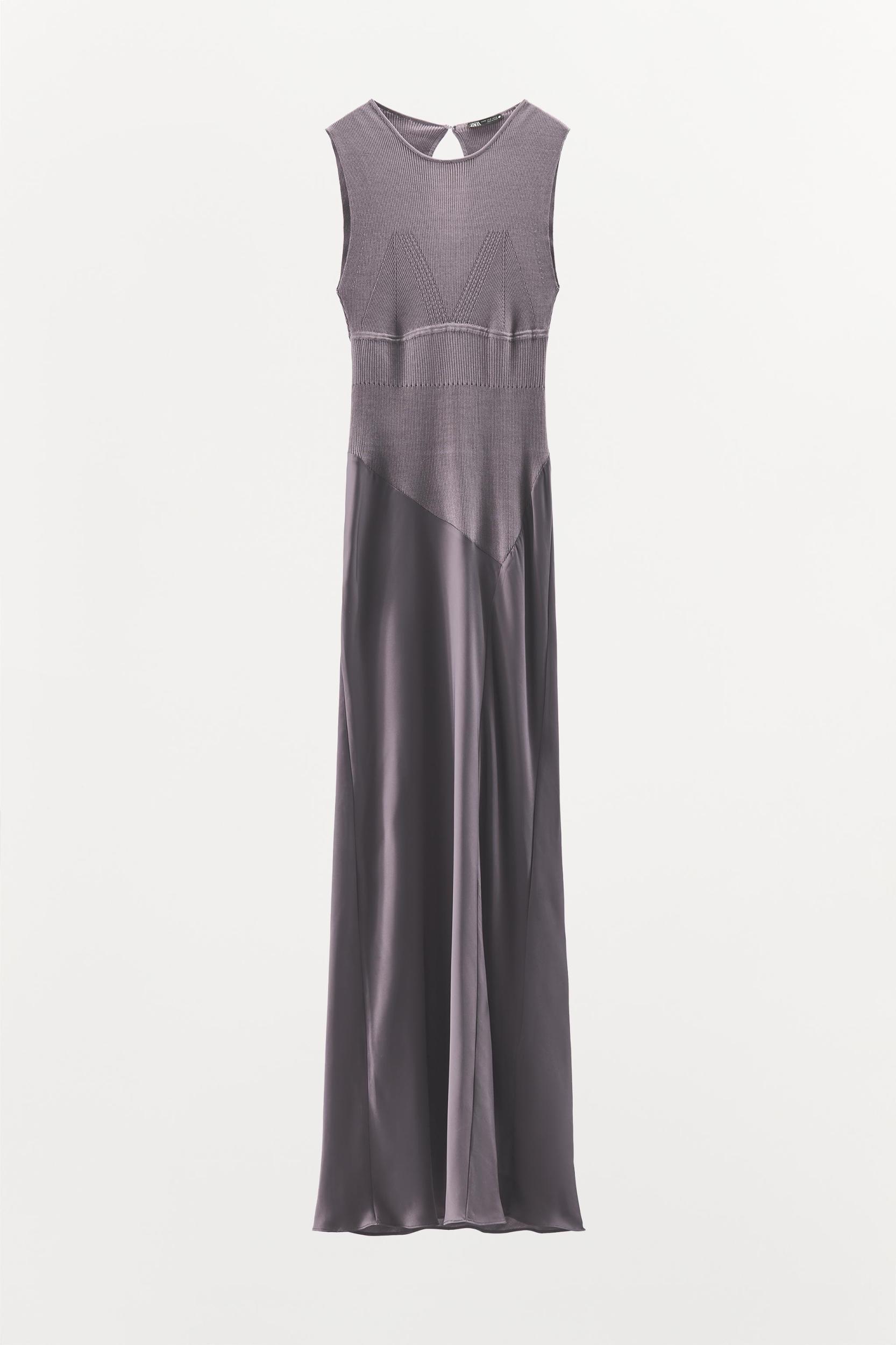 SATIN TRIM COMBINATION MAXI DRESS Product Image