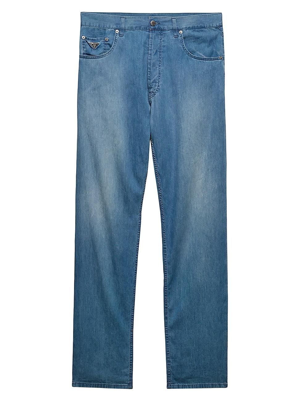 Mens Light Denim Five-Pocket Jeans Product Image