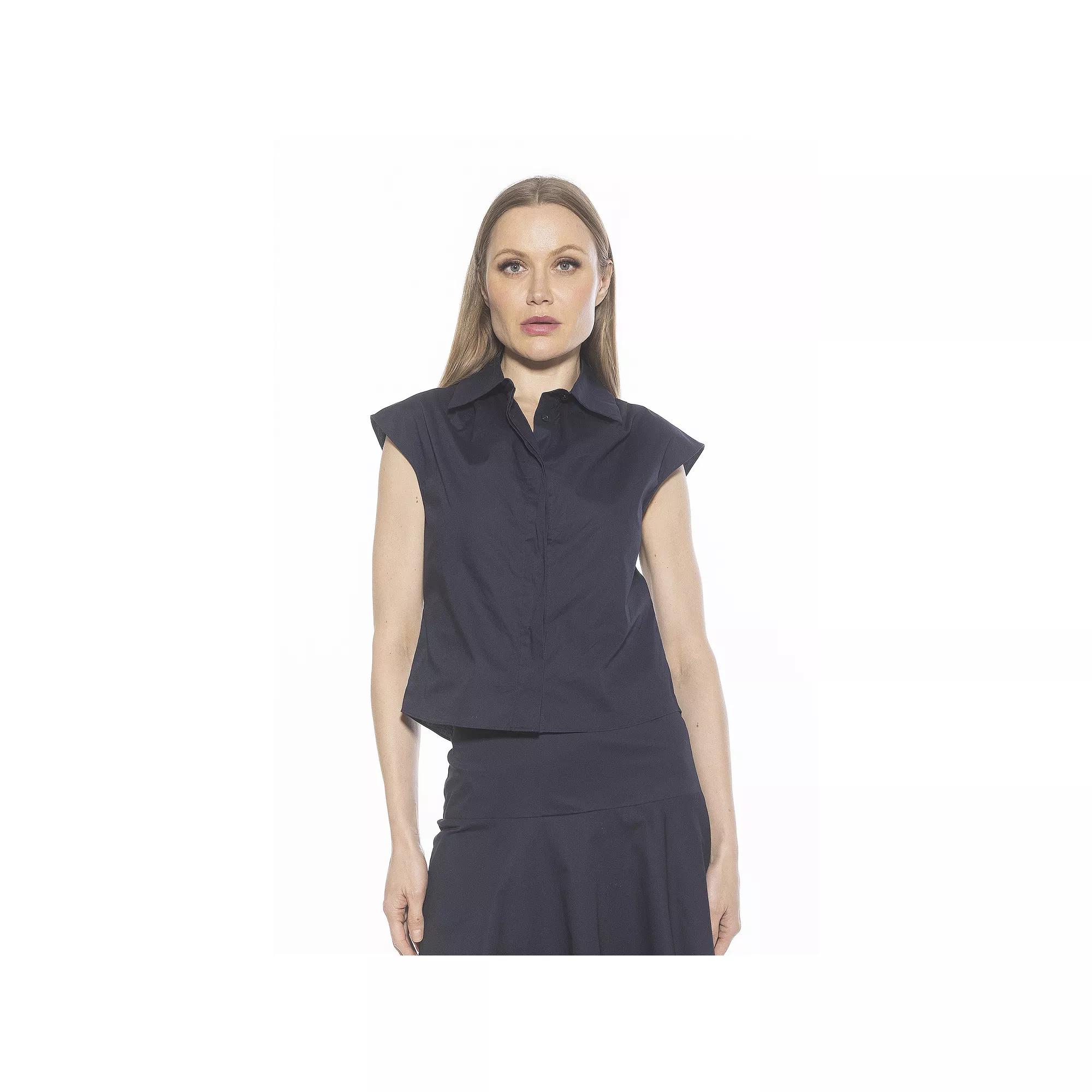 Women's ALEXIA ADMOR Juniper Sleeveless Button Down Cotton Shirt,  Product Image