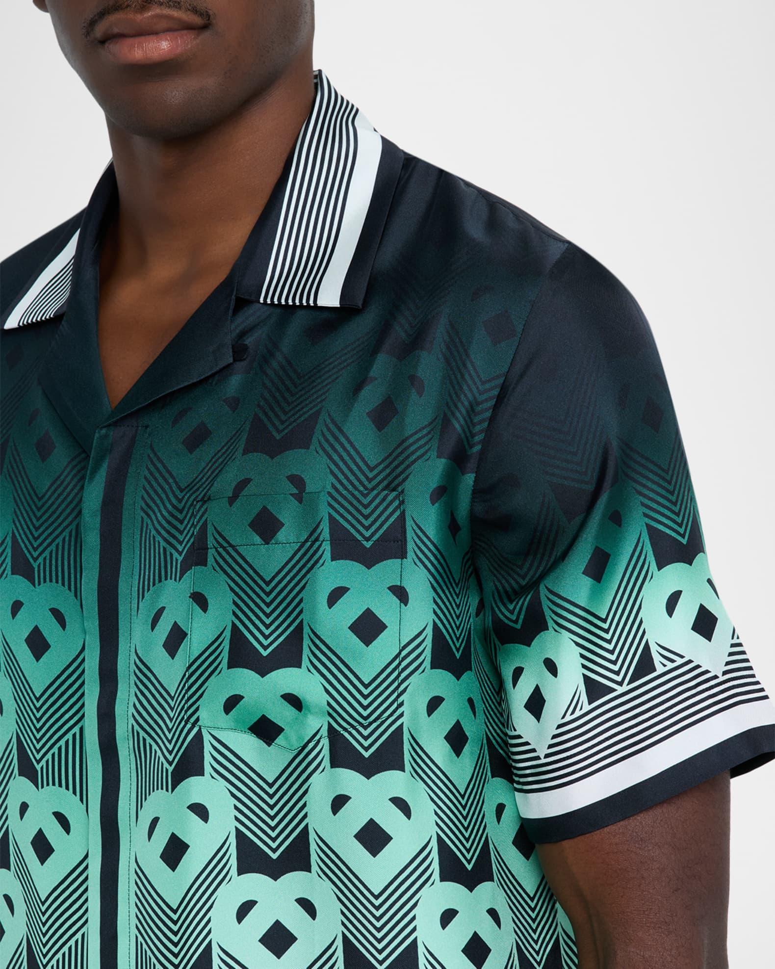 Men's Silk Heart Monogram Short-Sleeve Shirt Product Image