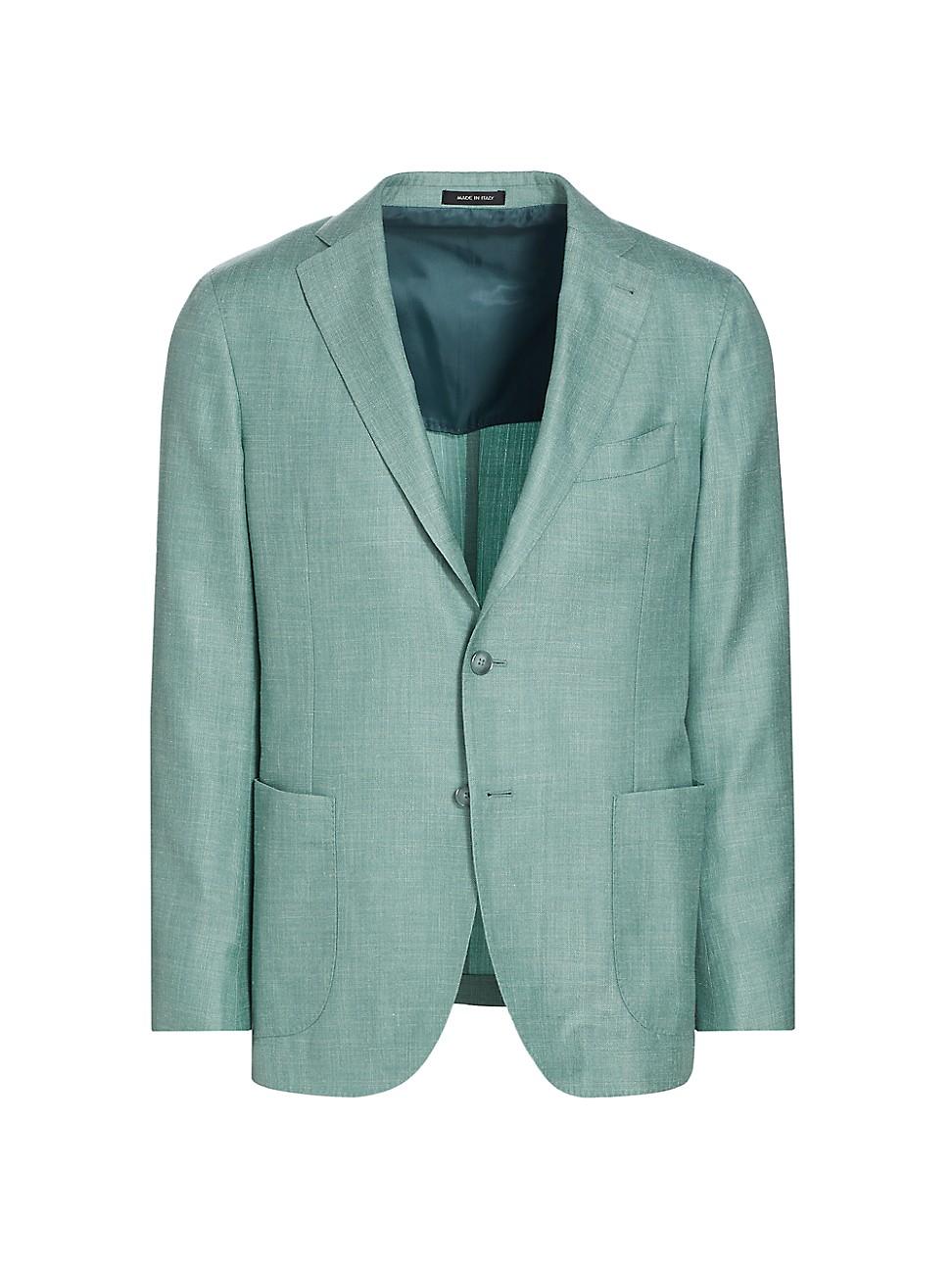 Mens COLLECTION Striped Chevron Wool & Silk-Blend Two-Button Sport Coat Product Image