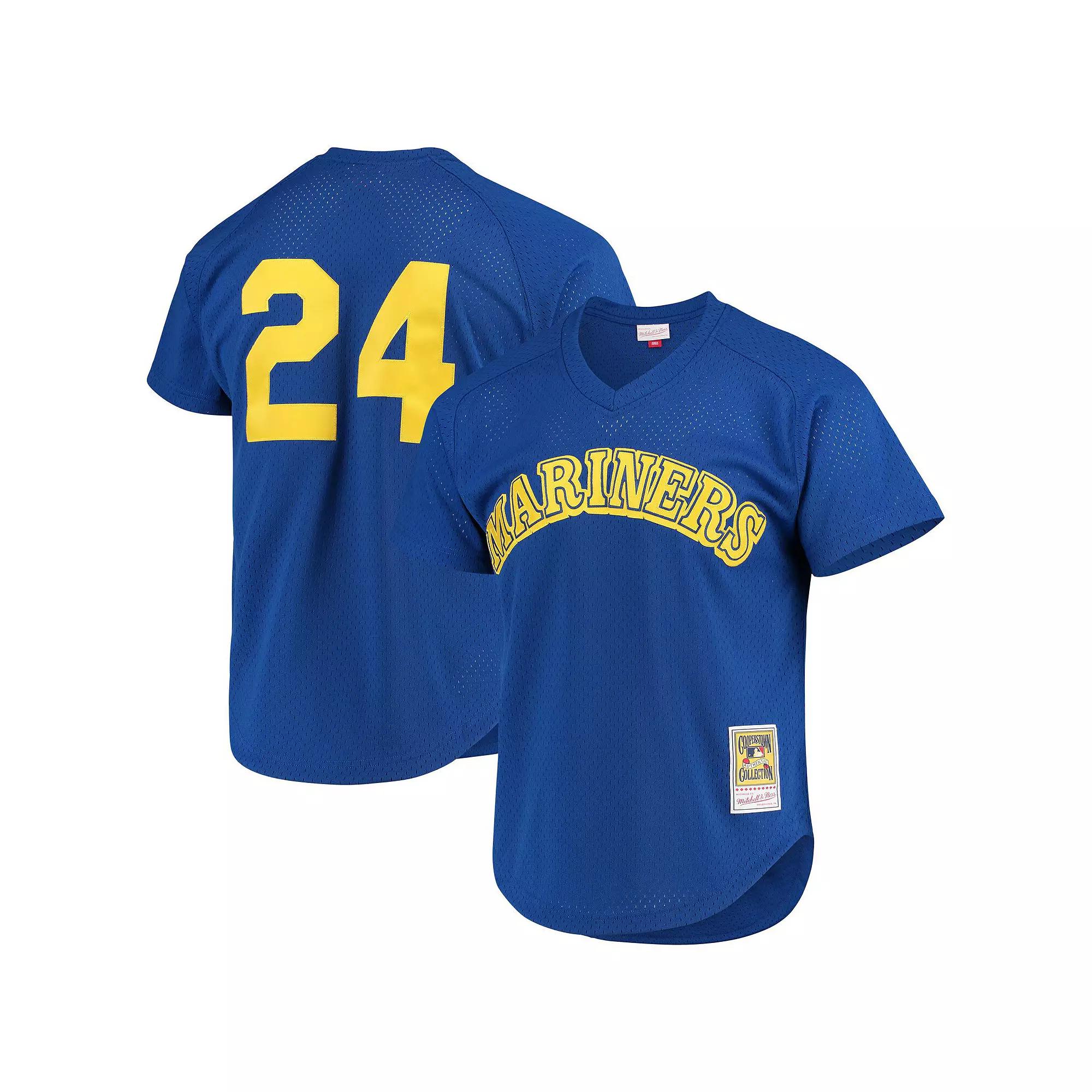 Men's Mitchell & Ness Ken Griffey Jr. Royal Seattle Mariners Cooperstown Mesh Batting Practice Jersey,  Product Image