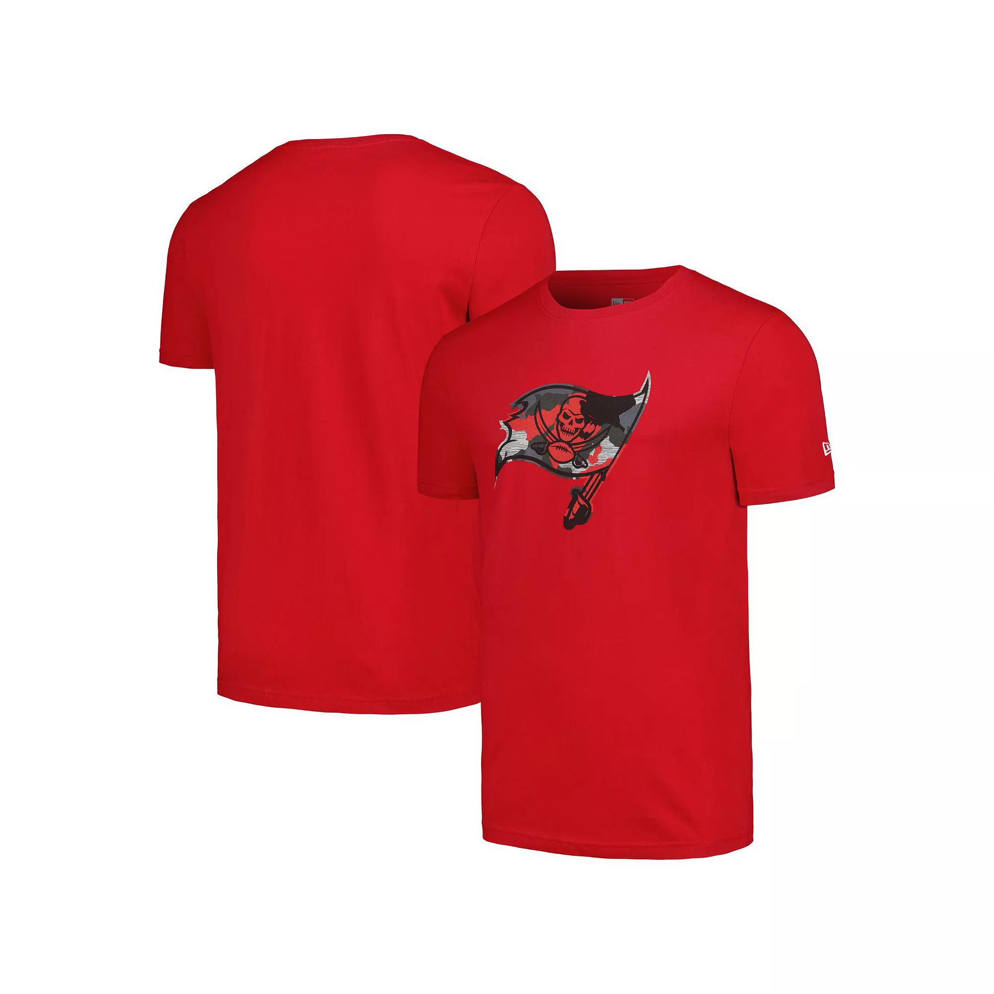 Men's New Era Red Tampa Bay Buccaneers Camo Logo T-Shirt, Size: Large Product Image