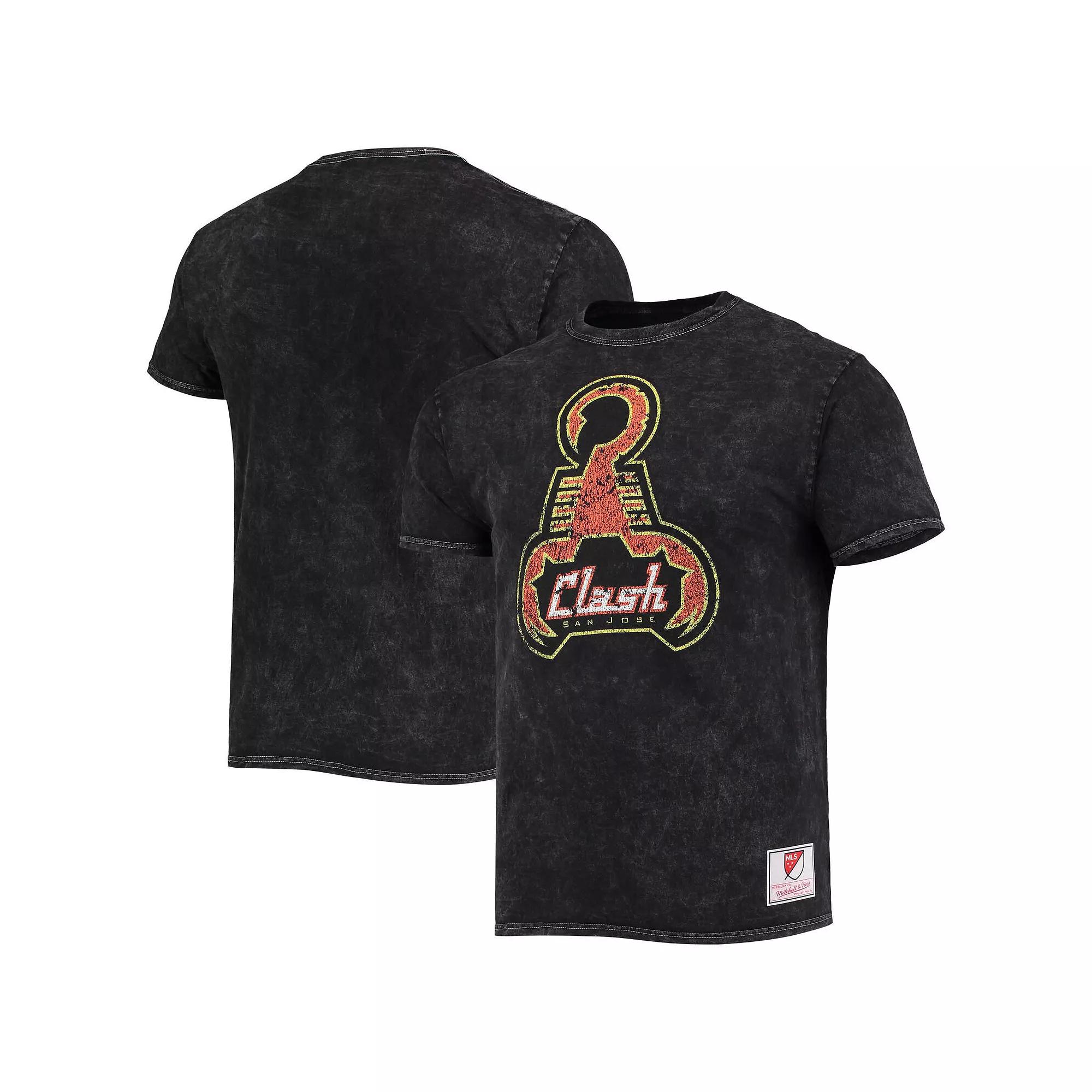 Men's Mitchell & Ness Black San Jose Clash Since '96 Mineral Wash T-Shirt,  Product Image