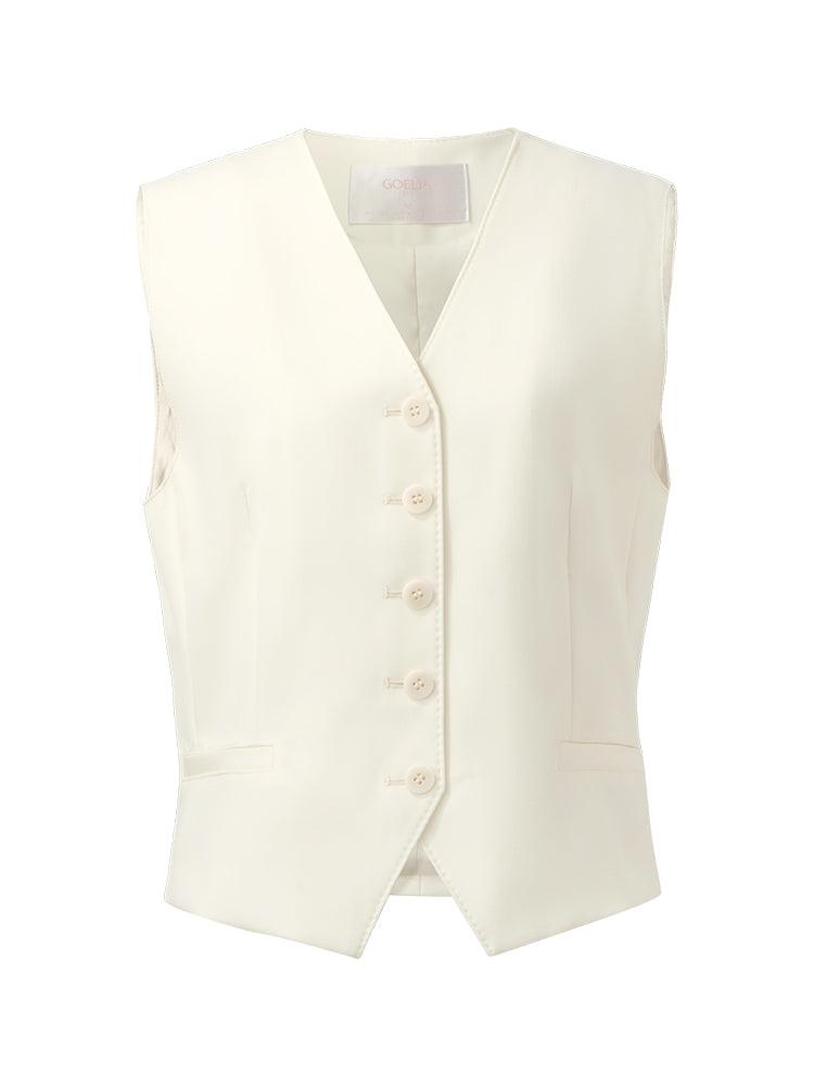 Worsted Wool Single-Breasted Women Vest Product Image