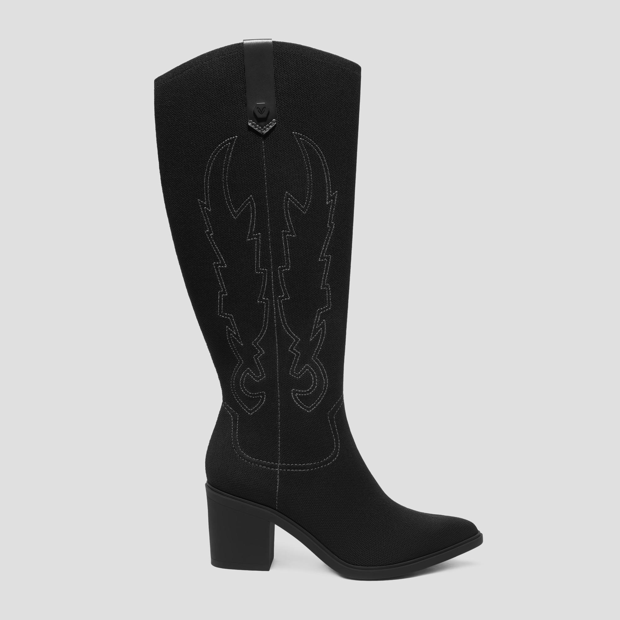 Pointed-Toe Western Knee-High Boots (Willow) Product Image